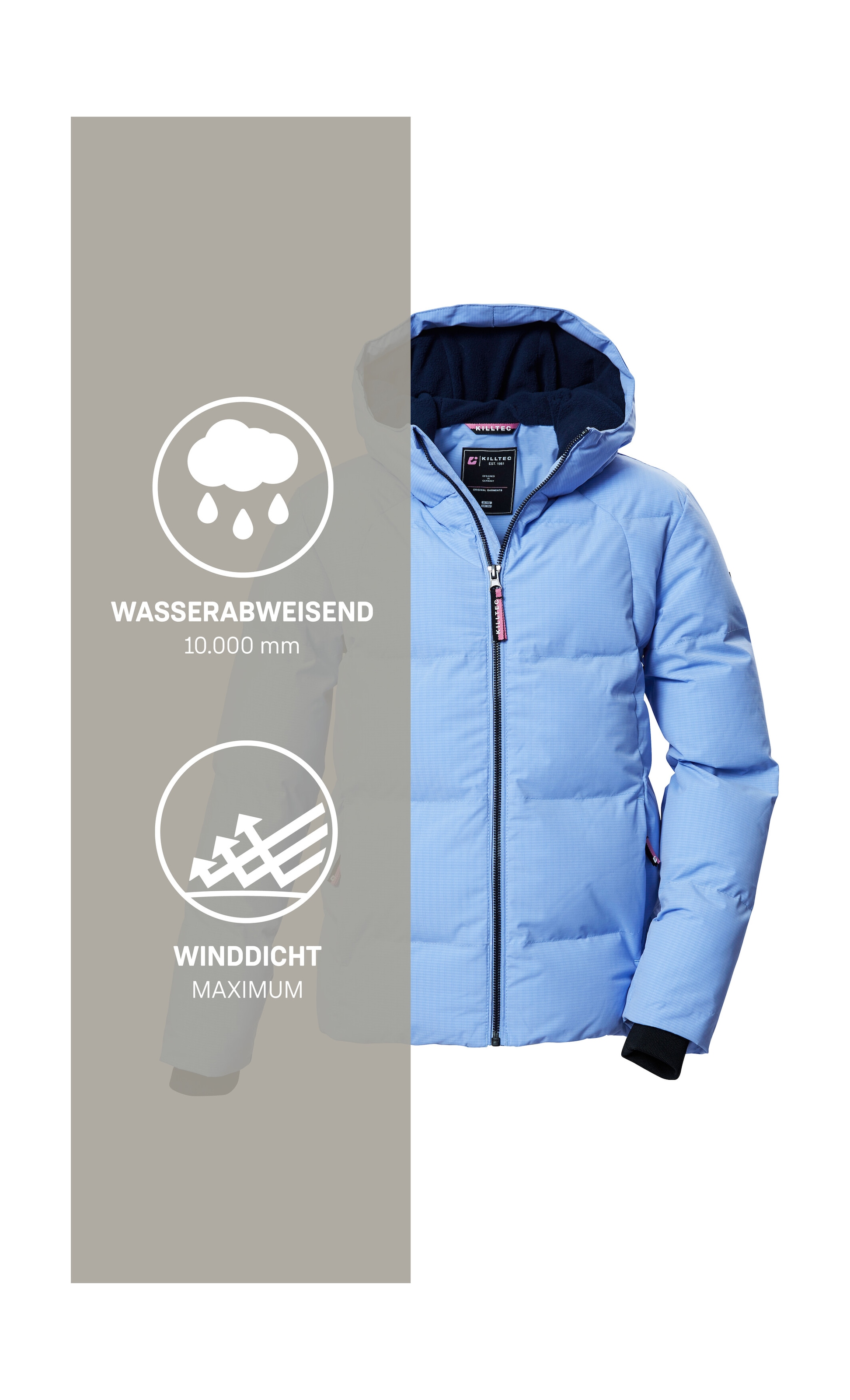 Killtec Veste matelassée »KOW 357 GRLS QLTD JCKT« Wasserabweisende Mädchenjacke mit Kapuze, atmungsaktiv, warm
