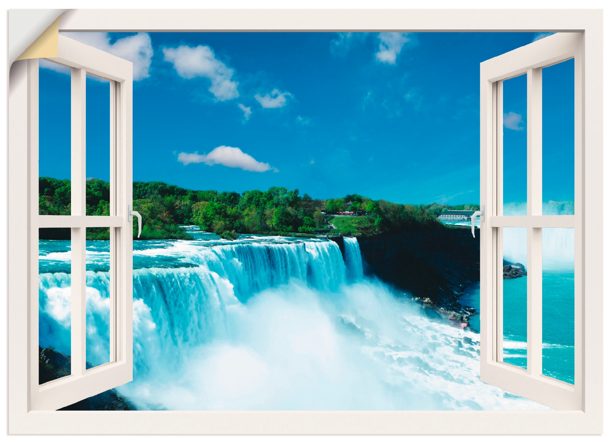 Image of Artland Wandbild »Fensterblick - Niagara«, Fensterblick, (1 St.), in vielen Grössen & Produktarten -Leinwandbild, Poster, Wandaufkleber / Wandtattoo auch für Badezimmer geeignet bei Ackermann Versand Schweiz