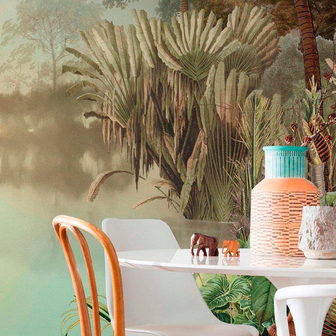 Komar Vliestapete »Digitaldruck Vlies - Lac Tropical - Grösse 400 x 270 cm«, bedruckt, Wohnzimmer, Schlafzimmer