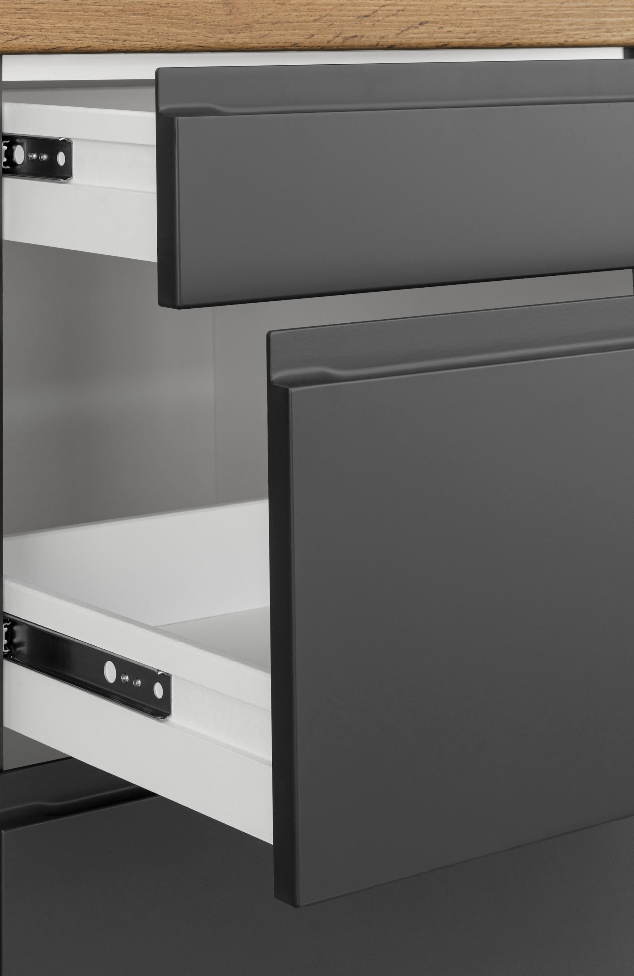 KOCHSTATION Winkelküche »KS-Bruneck« Stellbreite 380/180 cm breit, ohne E-Geräten, MDF Fronten