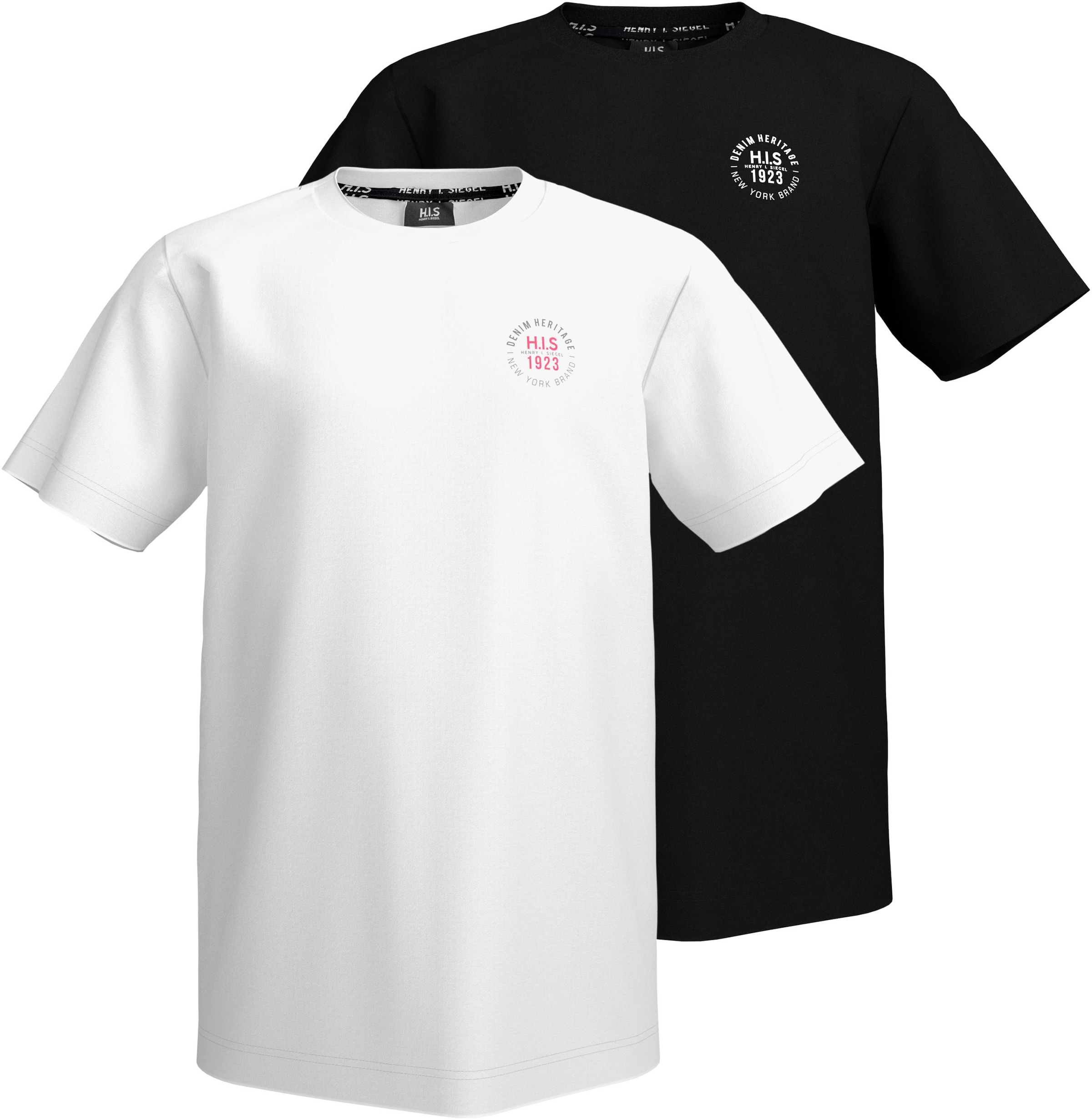 Image of H.I.S T-Shirt "2er Pack Shirt mit Logoprint für Jungen" Packung, 2, 2 Stk. Für TEENS. 2er Pack T-Shirts