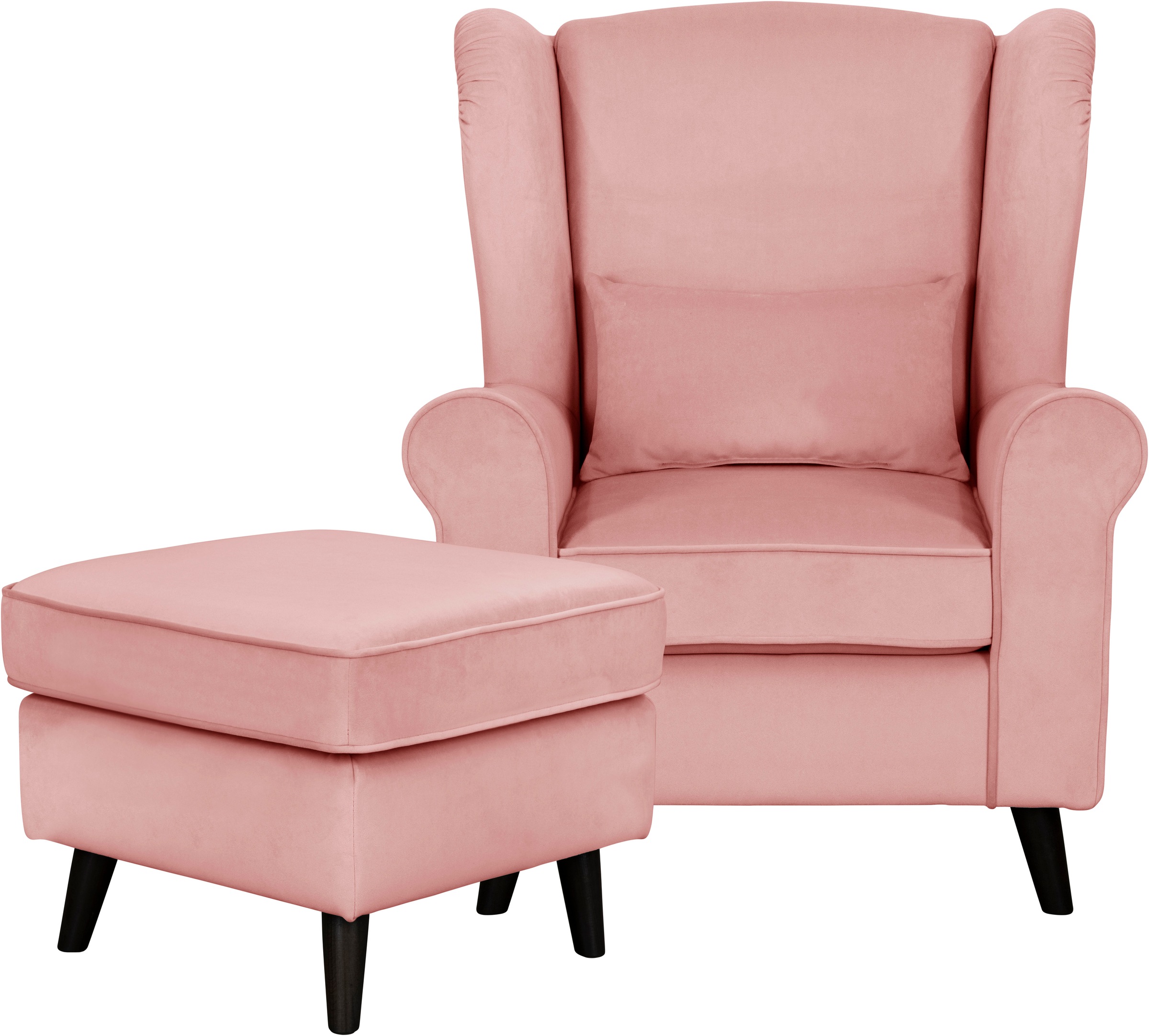 Home affaire Sessel »Ohrensessel CHISTELLE, wahlweise mit Polsterhocker«, mit Wellenunterfederung, Masse: B/T/H: 81/87/99 cm
