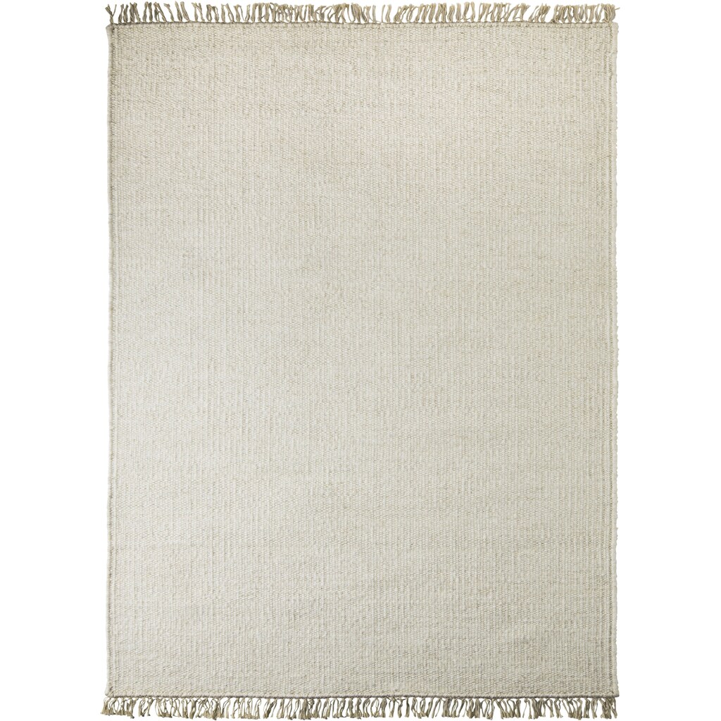Leonique Teppich »Henrick«, rechteckig, 8 mm Höhe, mit Fransen, Kurzflor, handgewebt, Wendeteppich, einfarbig