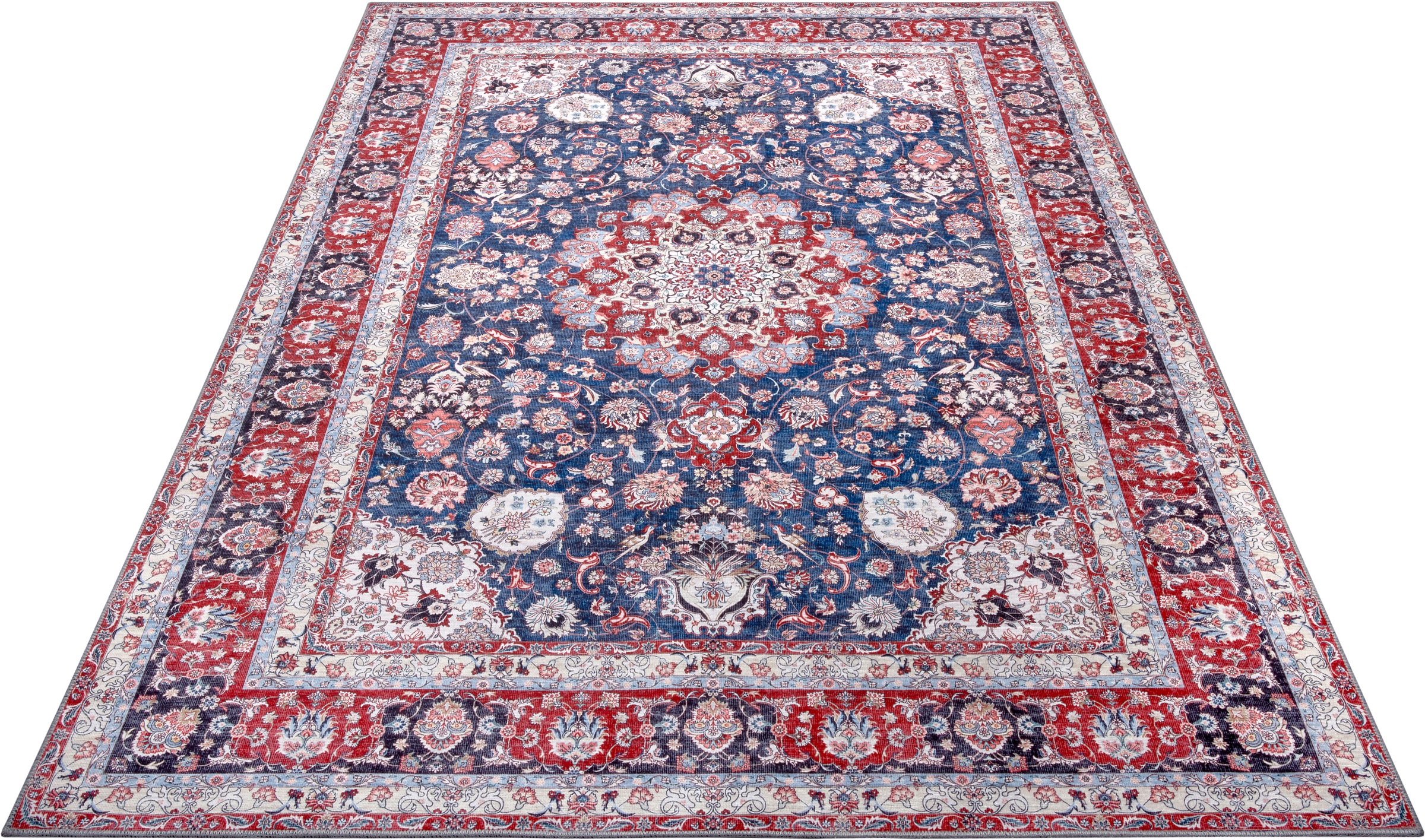 Image of ELLE DECORATION Designteppich »Nain Zarin«, rechteckig, 7 mm Höhe, Orient Optik, Vintage Design, Wohnzimmer, Schlafzimmer, Robust, Pflegeleicht, gekettelt, kräftige Farben bei Ackermann Versand Schweiz