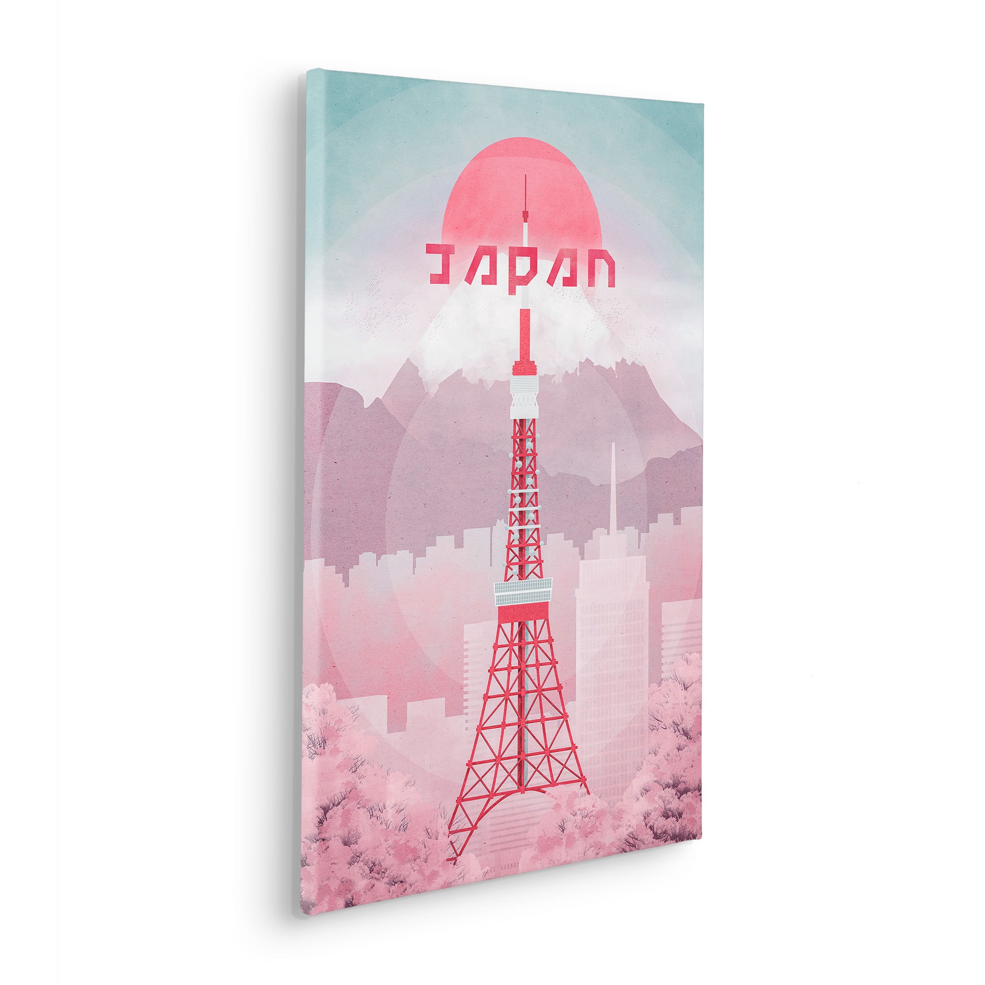 Komar Leinwandbild »Vintage Travel Japan - Grösse 40 x 60 cm«, Natur, (1 St.), Keilrahmenbild mi Echtholzrahmen