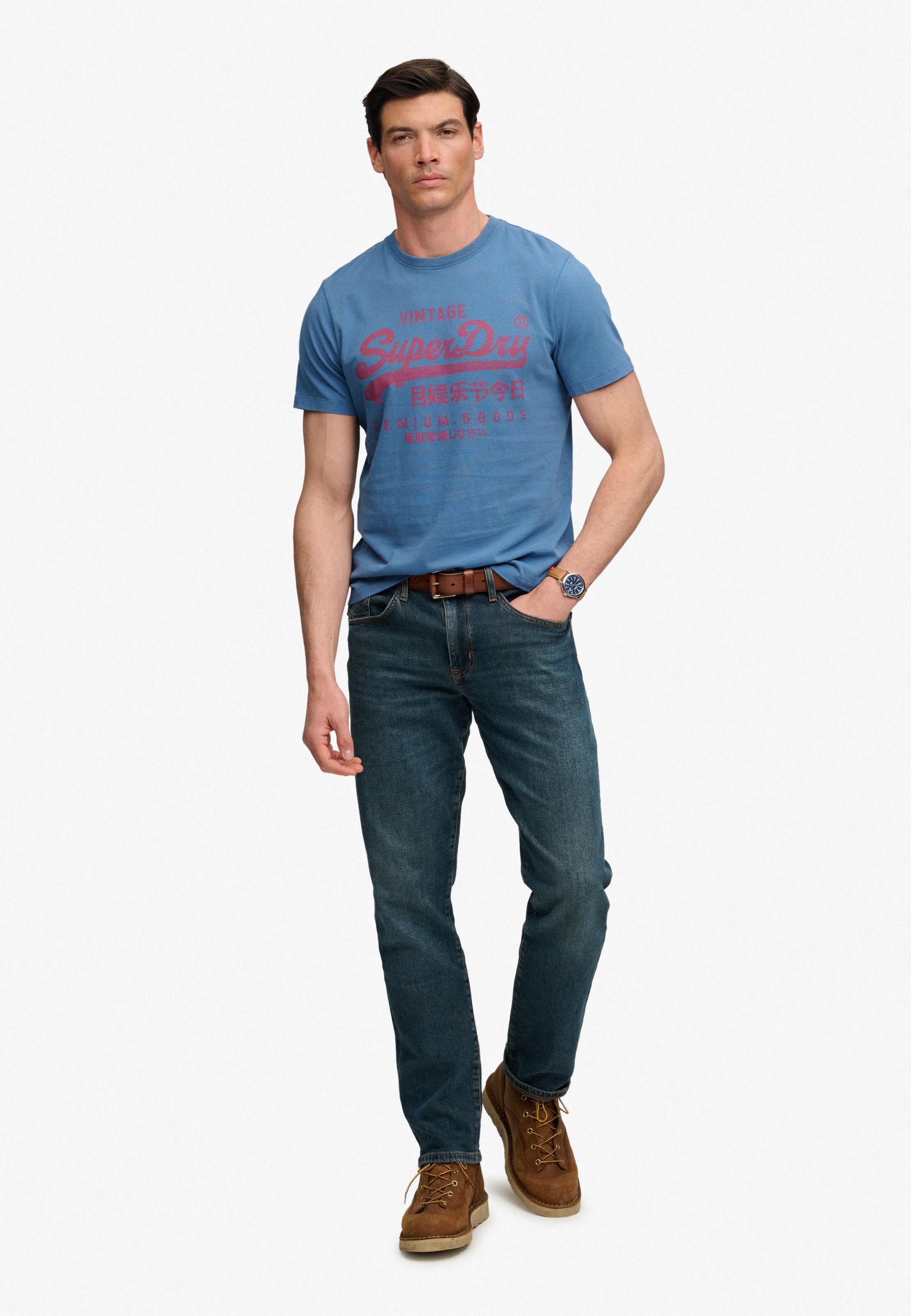 Superdry Shirt à col rond »VL CLASSIC TEE« coton, coupe décontractée