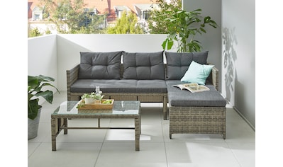 Gartenlounge-Set »Cádiz«, (Set, 7 tlg., 1x Eckbank, 1x Tisch 80x45x37cm, inkl....