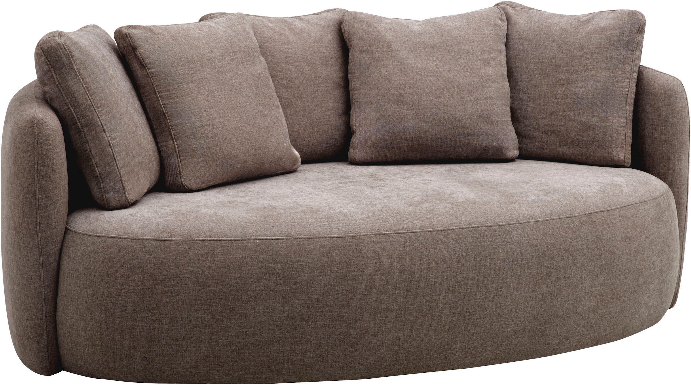 GOODproduct 2,5-places »Kaarl, rundes Loungesofa, Sofa mit Kissen, perfekt gepolstert« Webstoff, in fünf Farben, zeitloses Design, inkl. 5 Rückenkissen