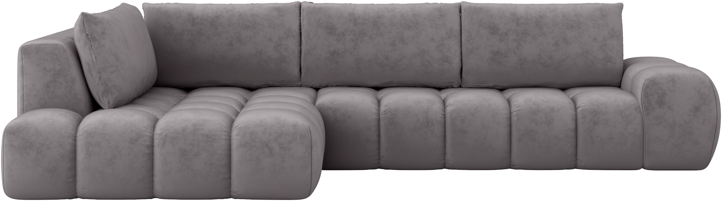 INOSIGN Ecksofa »AZITA Designsofa, elegant und bequem L-Form, Bubble-Optik«, lose Rückenkissen, traumhafte Steppung, Masse B/T/H: 352/210/72 cm