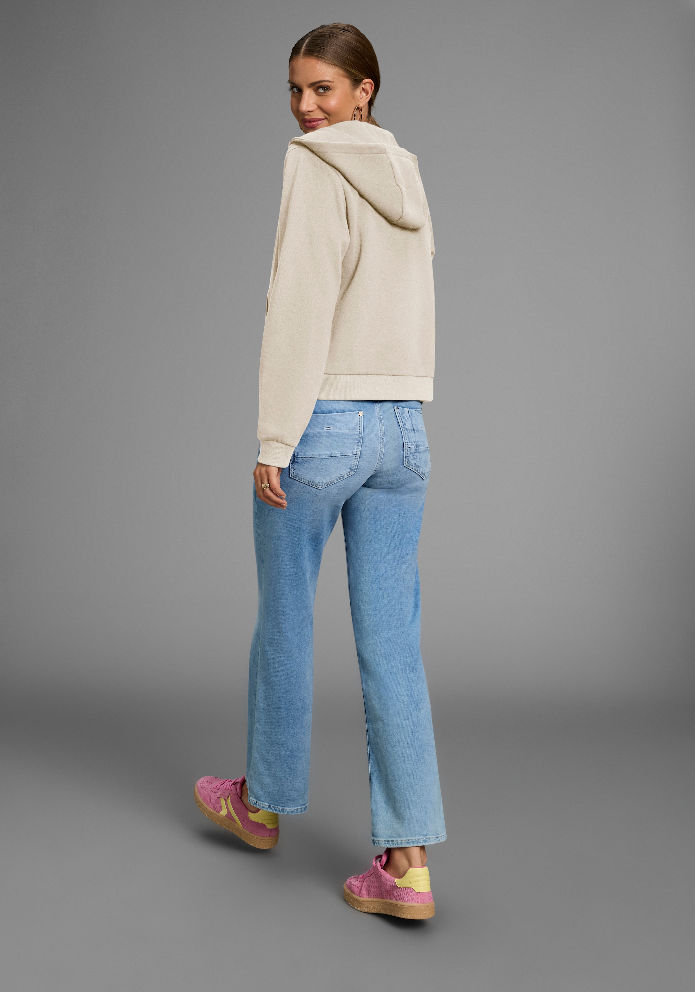 DELMAO Sweat à capuche mit Reissverschluss, Kapuze & Kängurutasche