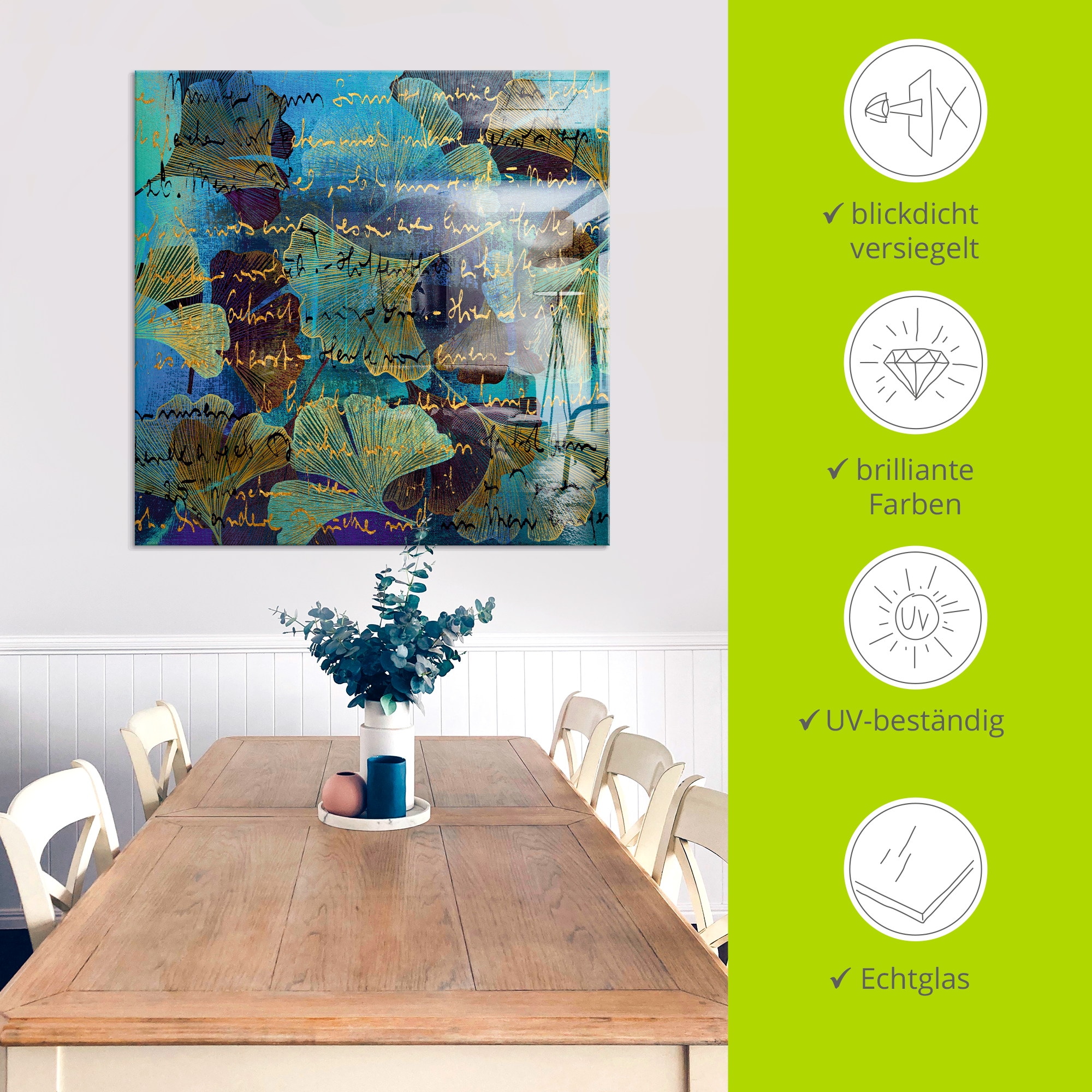 Artland Glasbild »Ginko« Muster 1 Stk. tlg. in verschiedenen Grössen