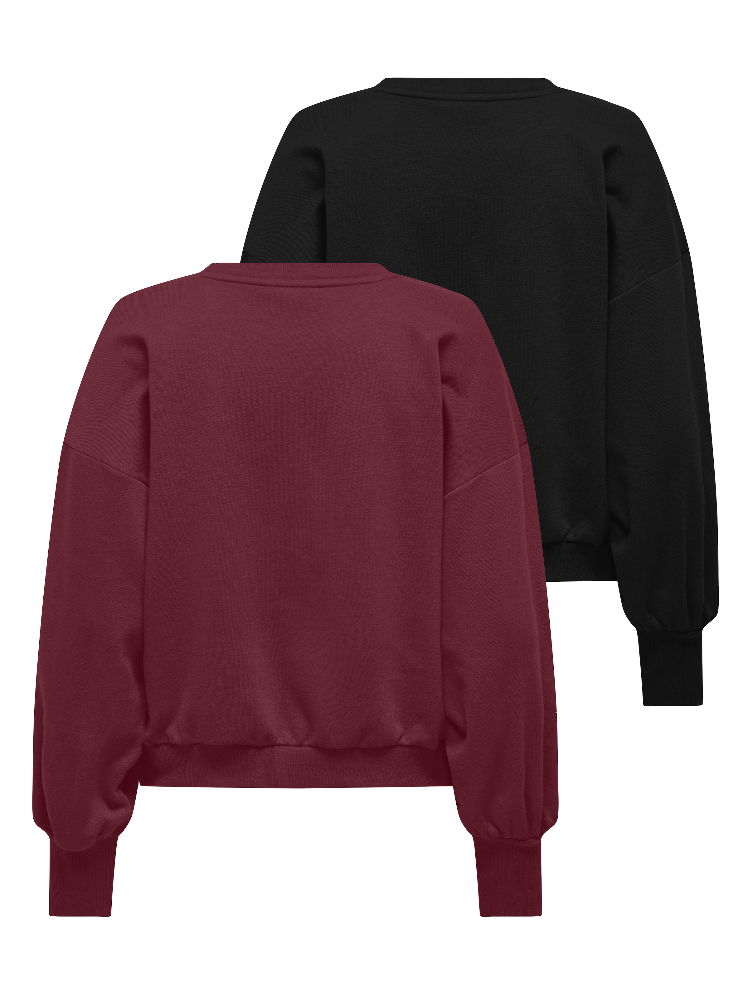 ONLY Sweatshirt »ONLBROOKE L/S O-NECK SOLID 2 PACK SWT«, 2 Baumwollmischung, regular fit
