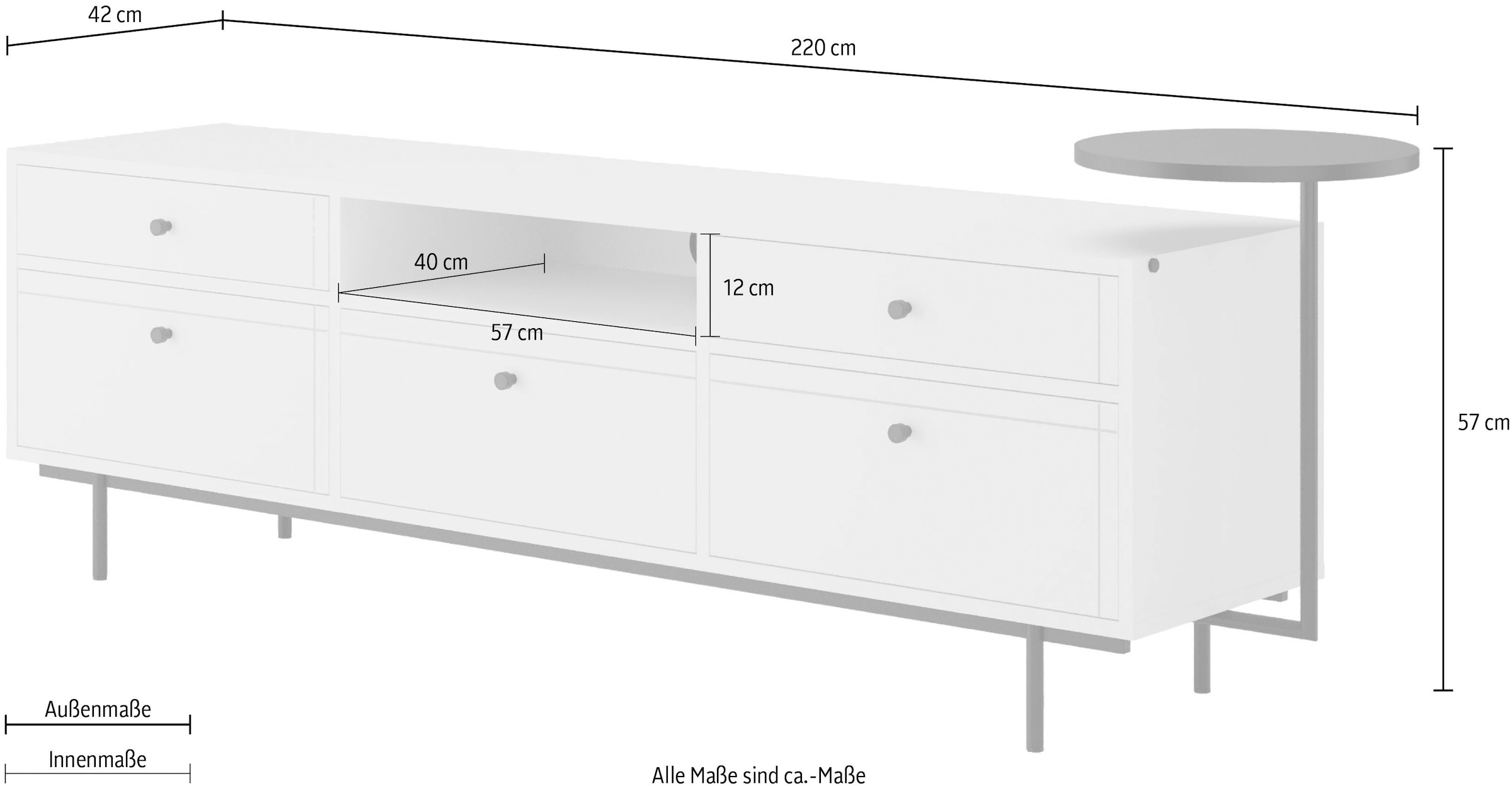 Home affaire Wohnwand »Arrocco: 5-teilige Wohnwang, Wohnzimmer, viel Stautraum,5 Schubladen« 5 Stk. tlg.