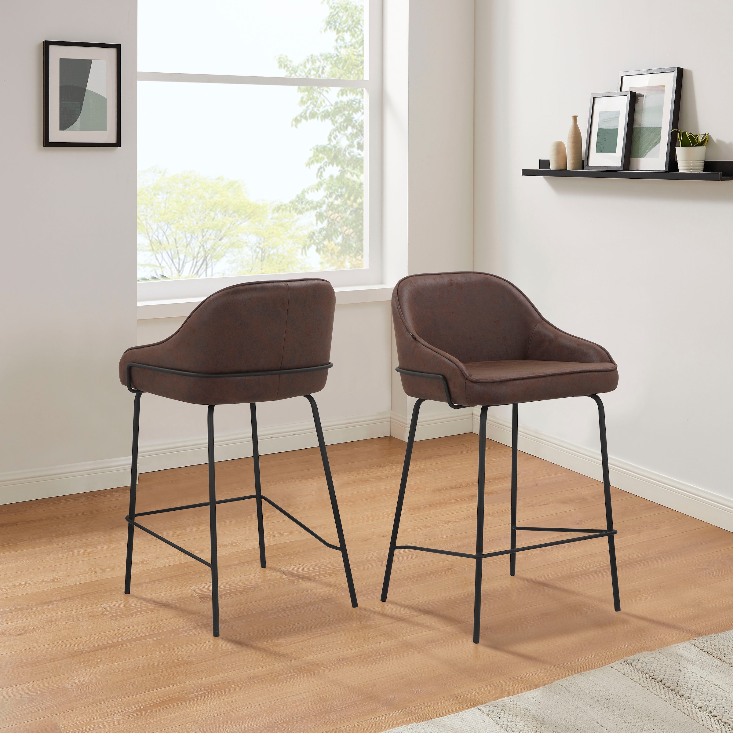 Leonique 4-Fussstuhl »Puant« () 2 Stk. Luxus-Microfaser mit Stoff aus Polyester/recyceltem Polyester, Sitzhöhe 65 cm