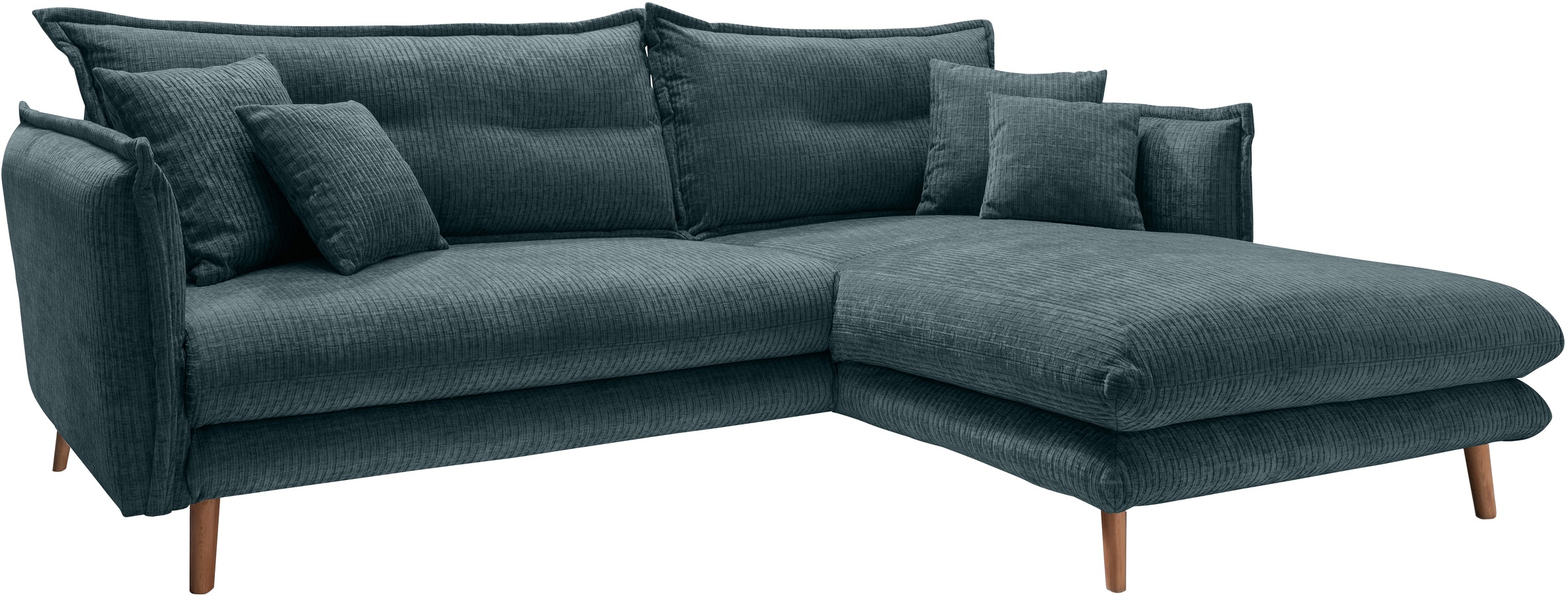 INOSIGN Ecksofa »Lazio modern und bequem, schmale Armlehnen, tolle Detailverarbeitung«, zwei verschiedene Fussfarben wählbar