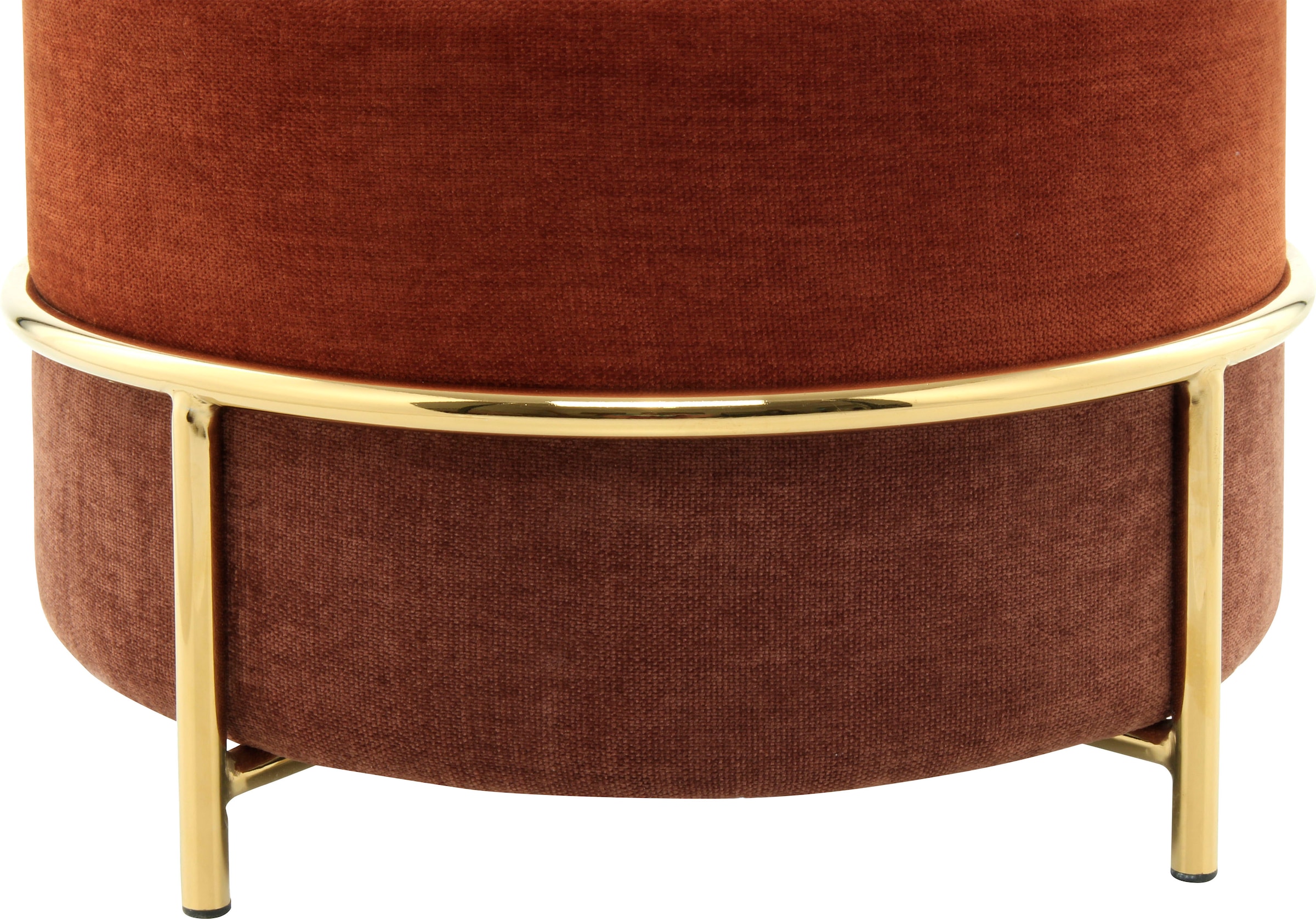 Kayoom Sitzhocker »Hocker Matilda 225, Komfortable runde Form, Gemütlicher Design-Hocker«, (1 St.), samtweich, elegant, gepolstert, grosse Sitzfläche