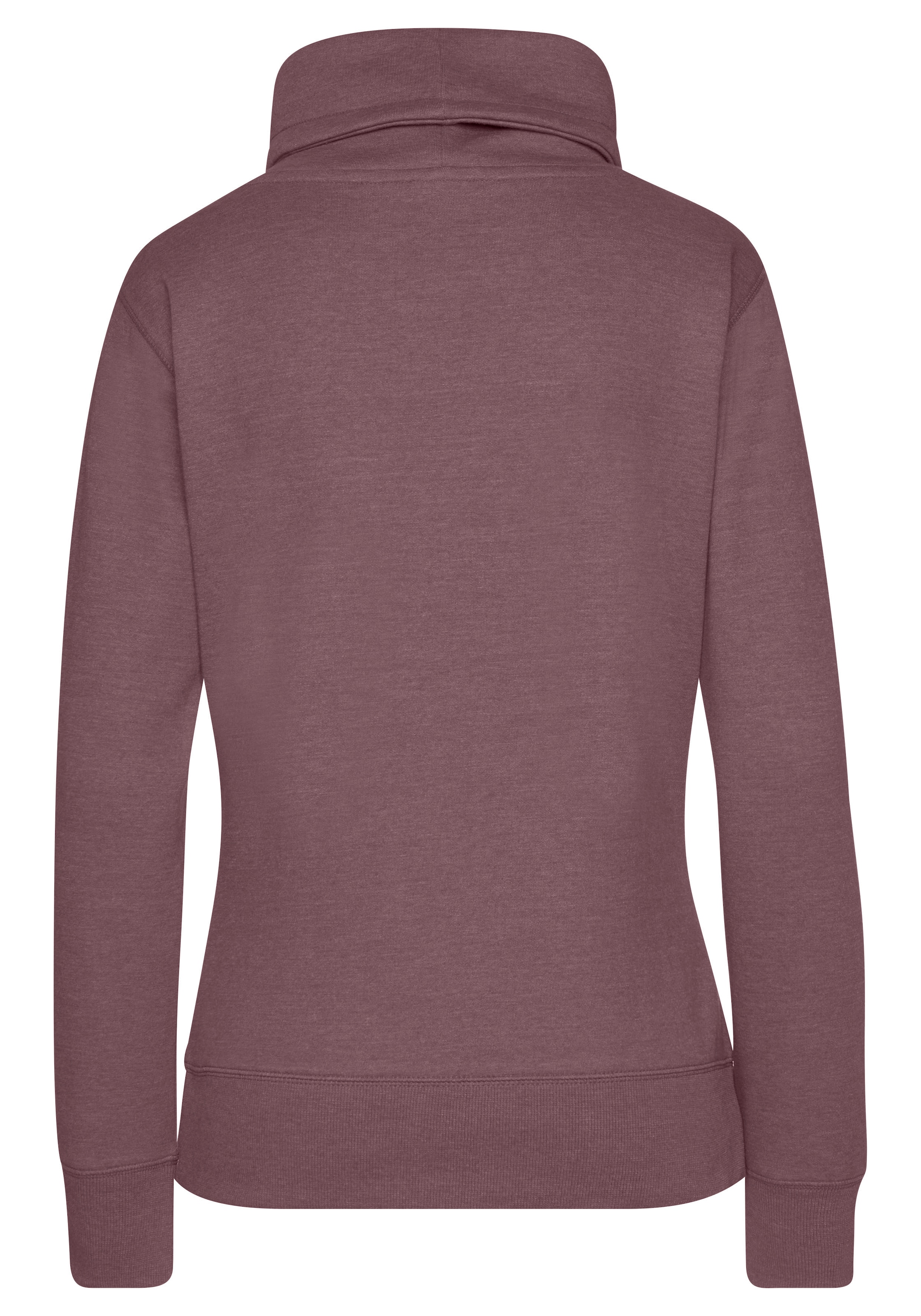 Bench. Loungewear Sweat-shirt long mit Stehkragen in Layeroptik und Kängurutasche, Loungewear