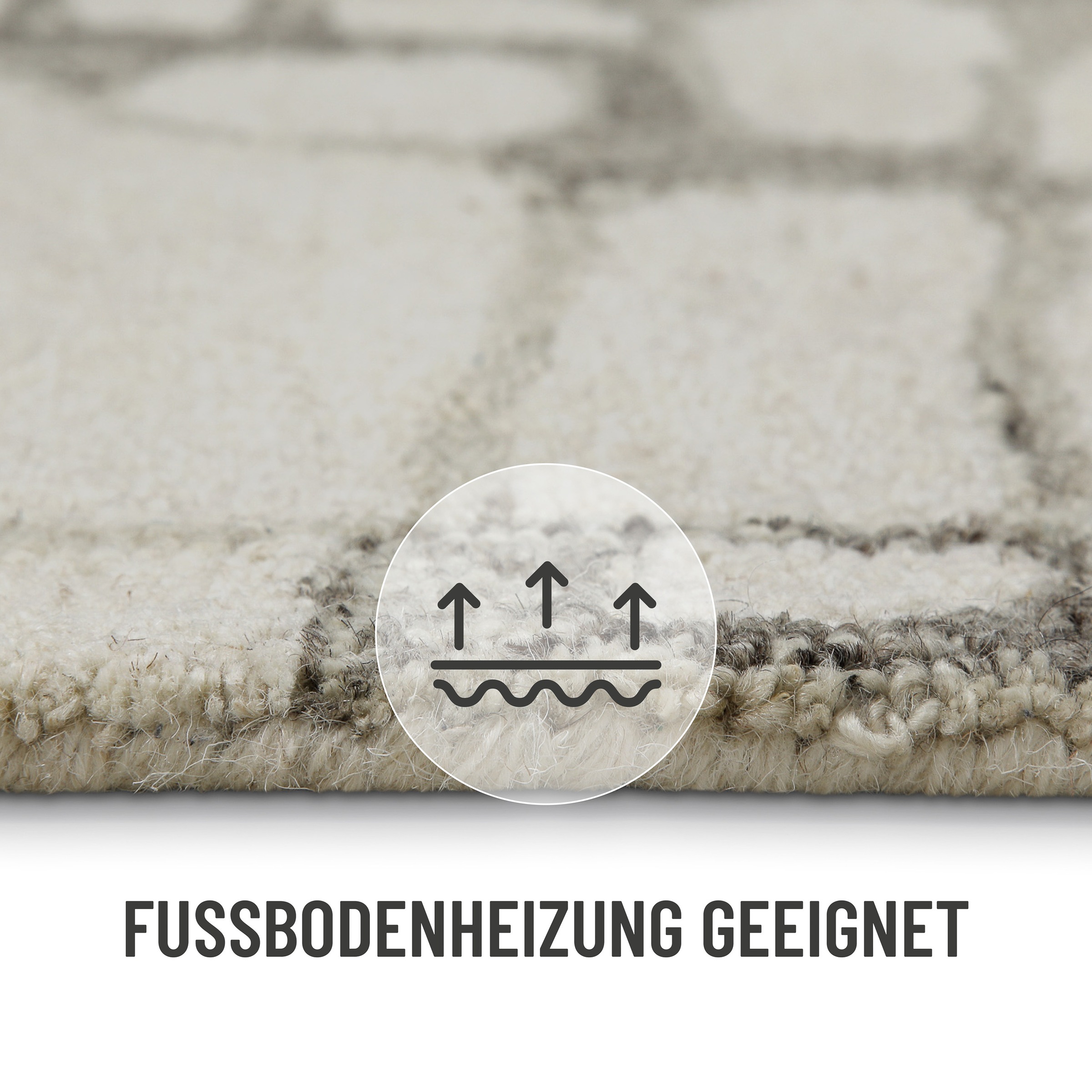 Wecon home Wollteppich »Hamptons TWELVE«, rechteckig, 10 mm Höhe, Läufer, Schurwolle, Kurzflor, Wohnzimmer, elegant, geometrisch