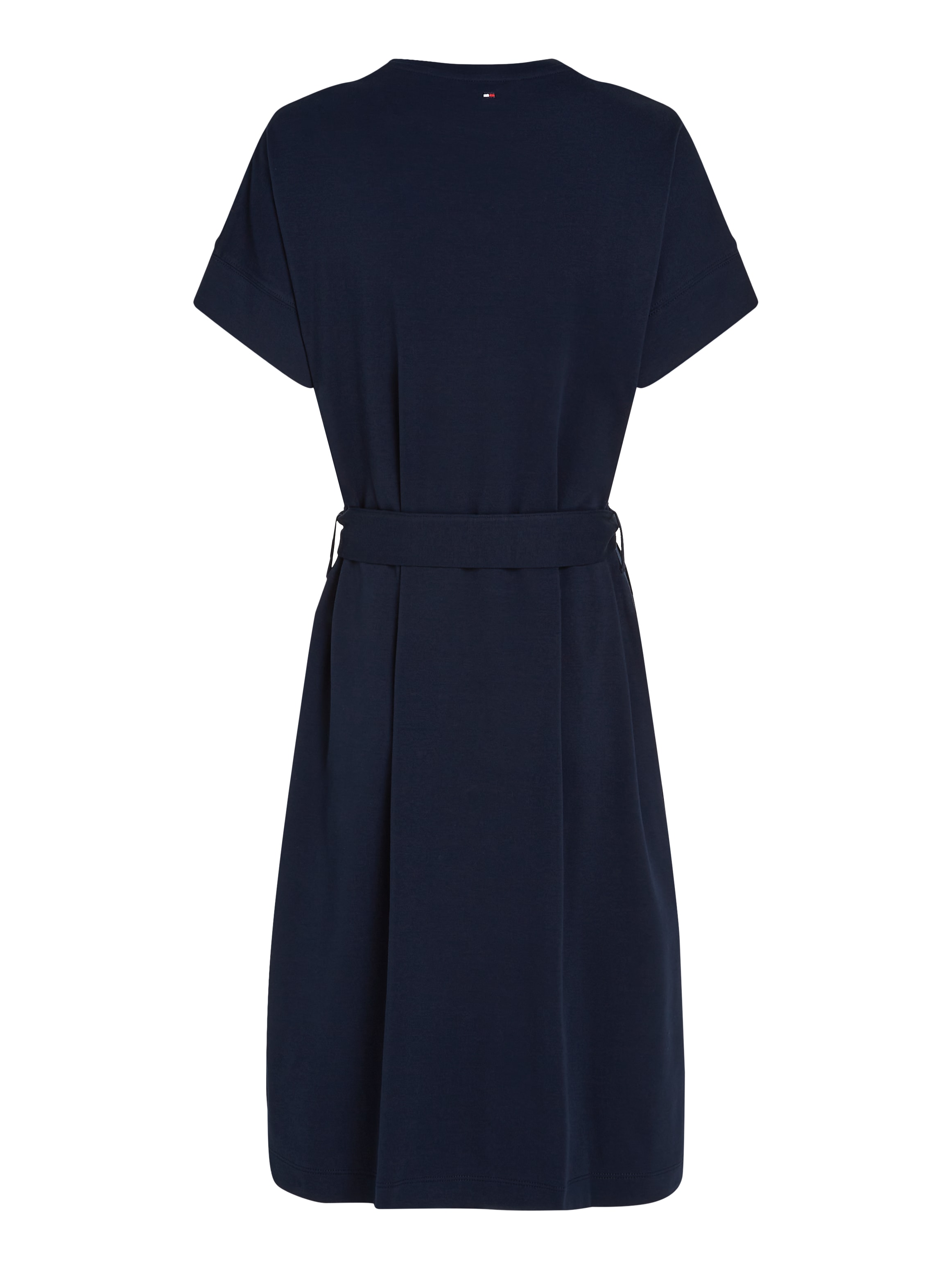 Tommy Hilfiger A-Linien-Kleid »COTTON INTERLOCK SHORT DRESS«, mit Bindeband