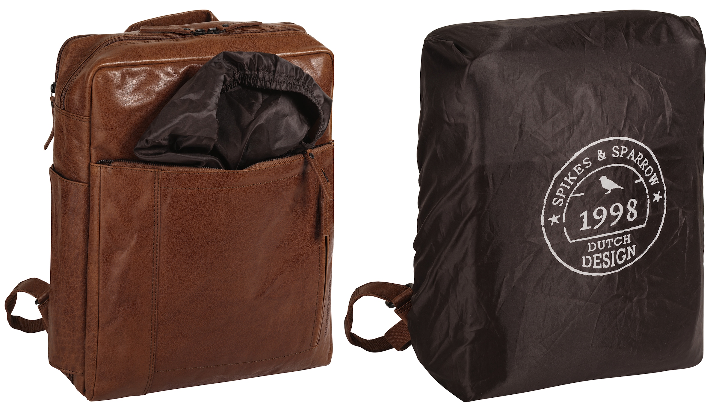 Spikes & Sparrow Laptoprucksack echt Leder