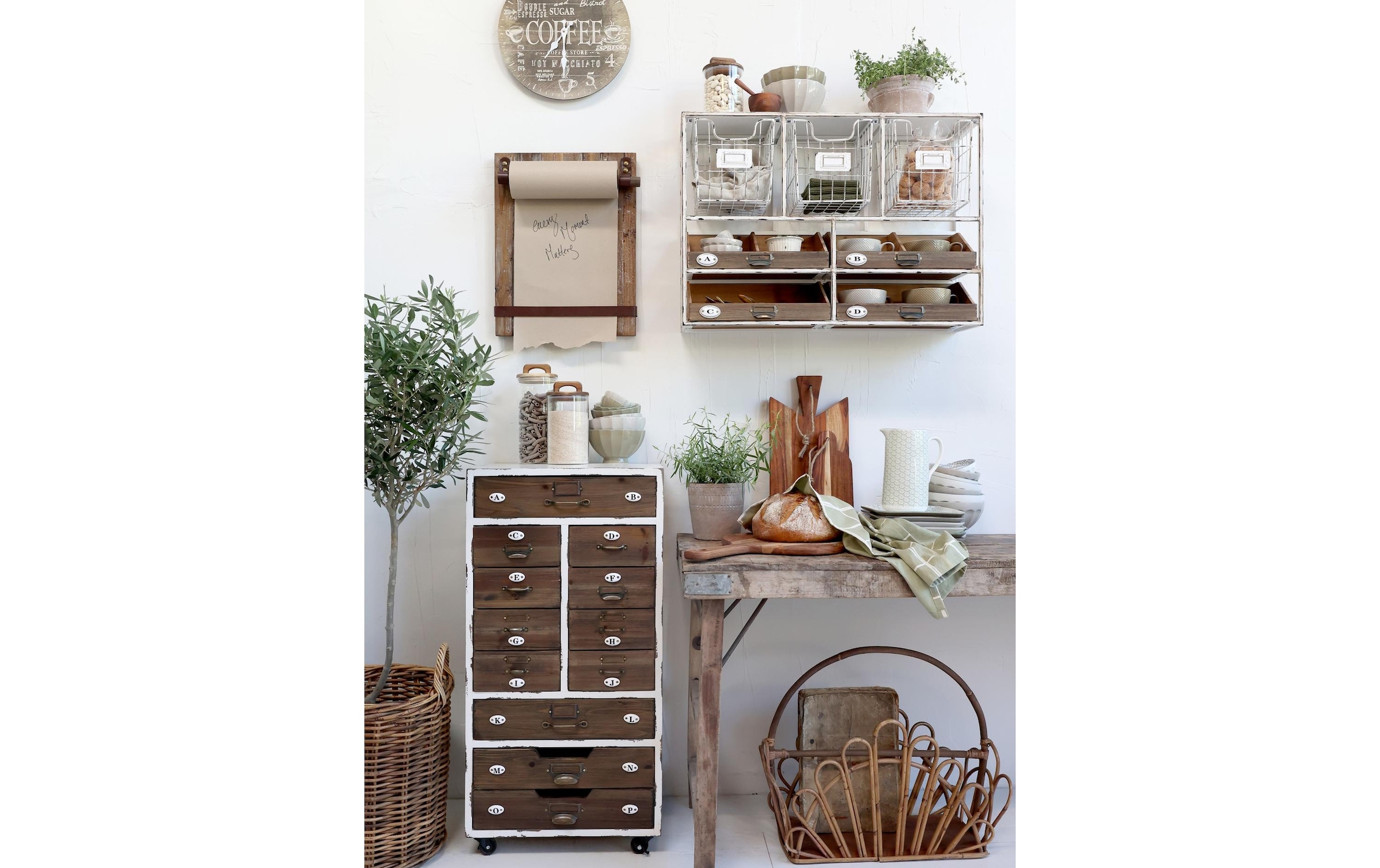 Wandregal »Chic Antique mit Schubladen 50,5 x 71,5 x 1 cm, Braun«