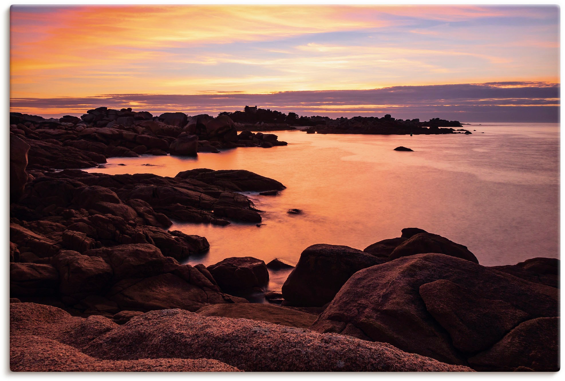 Image of Artland Wandbild »Atlantikküste Bretagne bei Ploumanach«, Küste, (1 St.), in vielen Grössen & Produktarten - Alubild / Outdoorbild für den Aussenbereich, Leinwandbild, Poster, Wandaufkleber / Wandtattoo auch für Badezimmer geeignet bei Ackermann Versand S