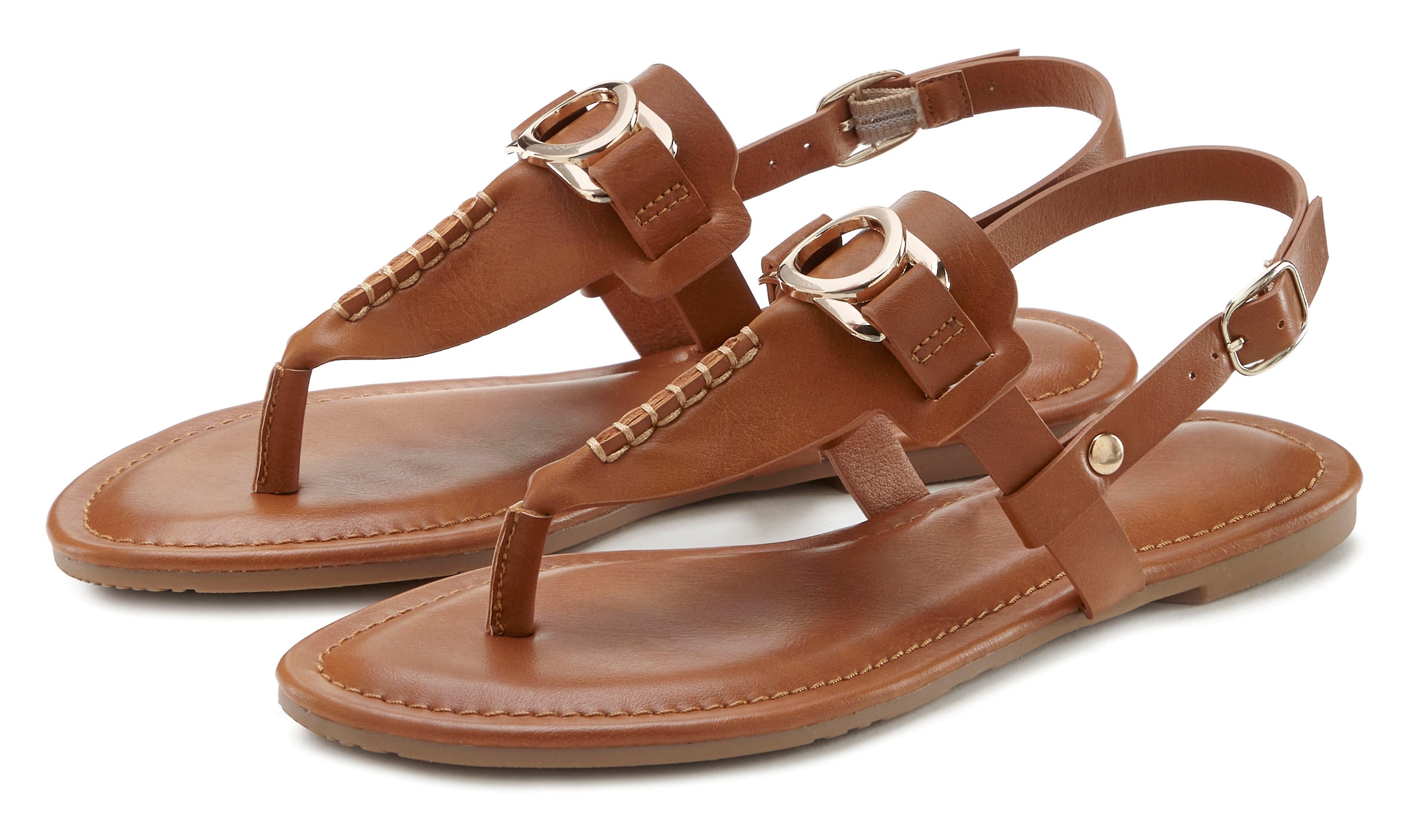 Image of Vivance Zehentrenner "Sommerschuh," Sandale, Pantolette mit Schmuckelement VEGAN