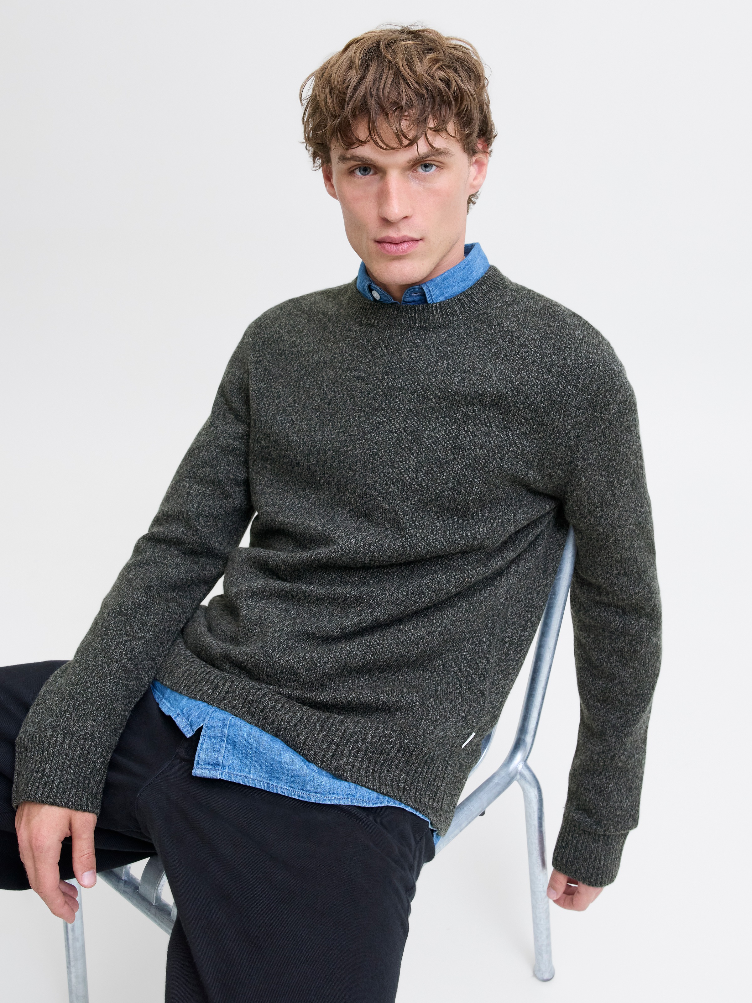 Jack & Jones Pull à col rond »JPRBLULAMBSWOOL KNIT CREW NECK«