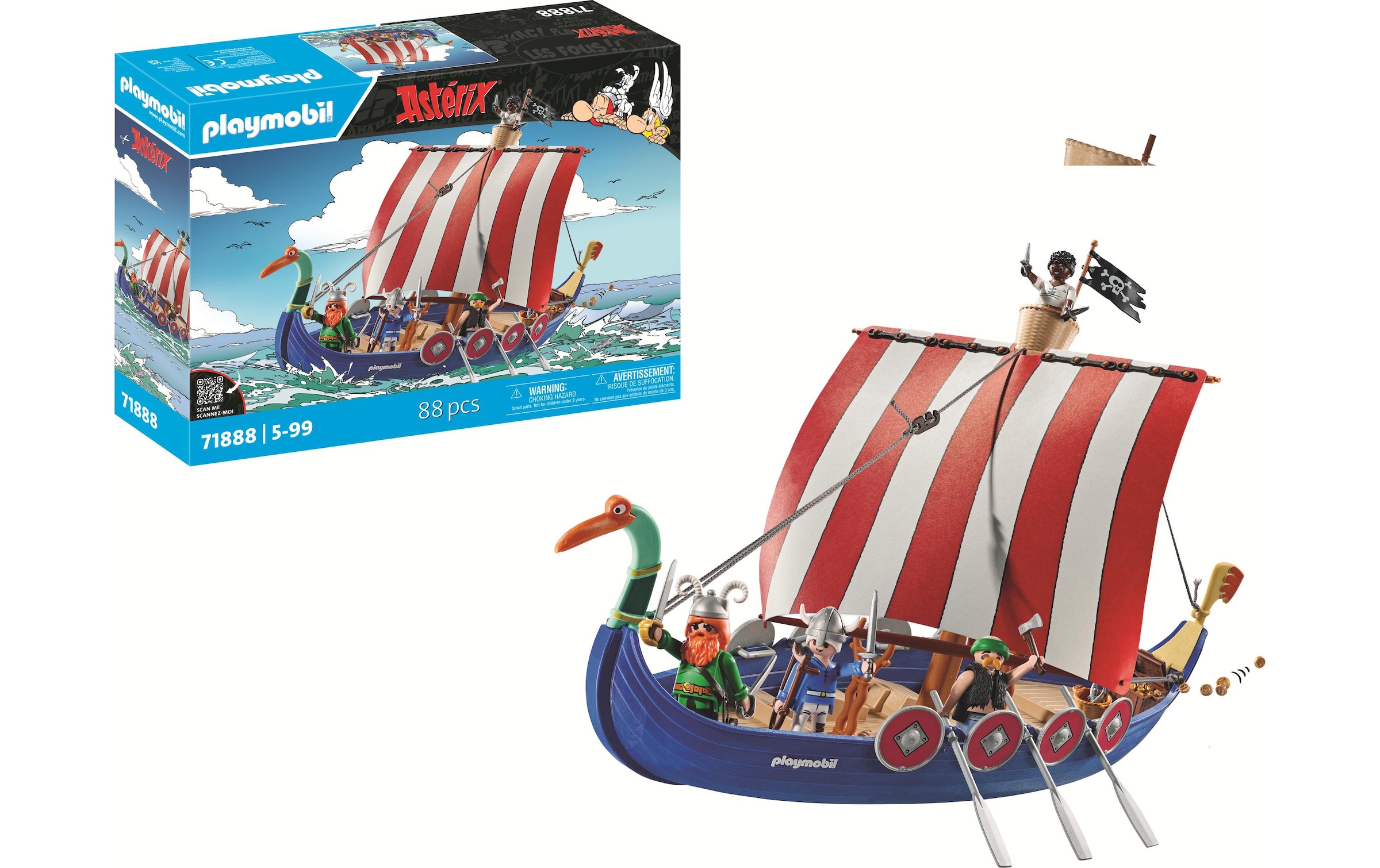 Playmobil® Spielbausteine »Asterix Piratenschiff 71888«, (88 St.)