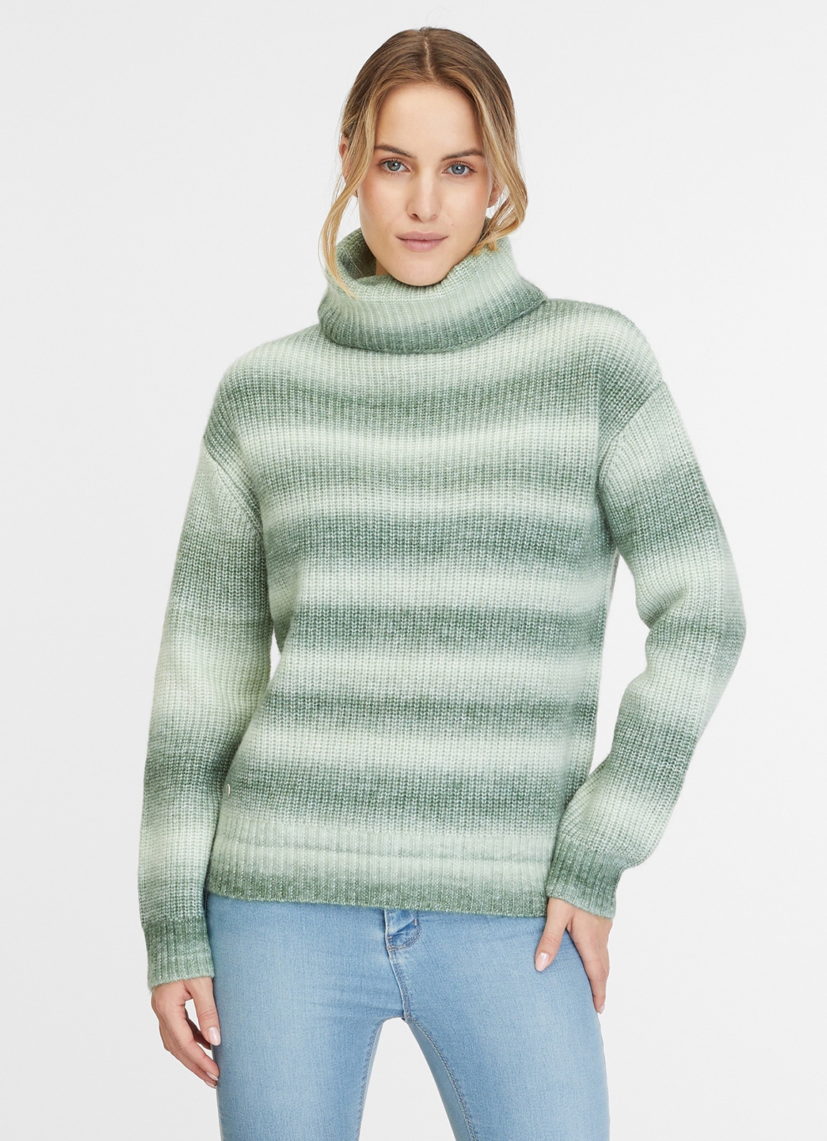 Rollkragenpullover »SAFINA«, mit bunt gestreiftem Strickmuster