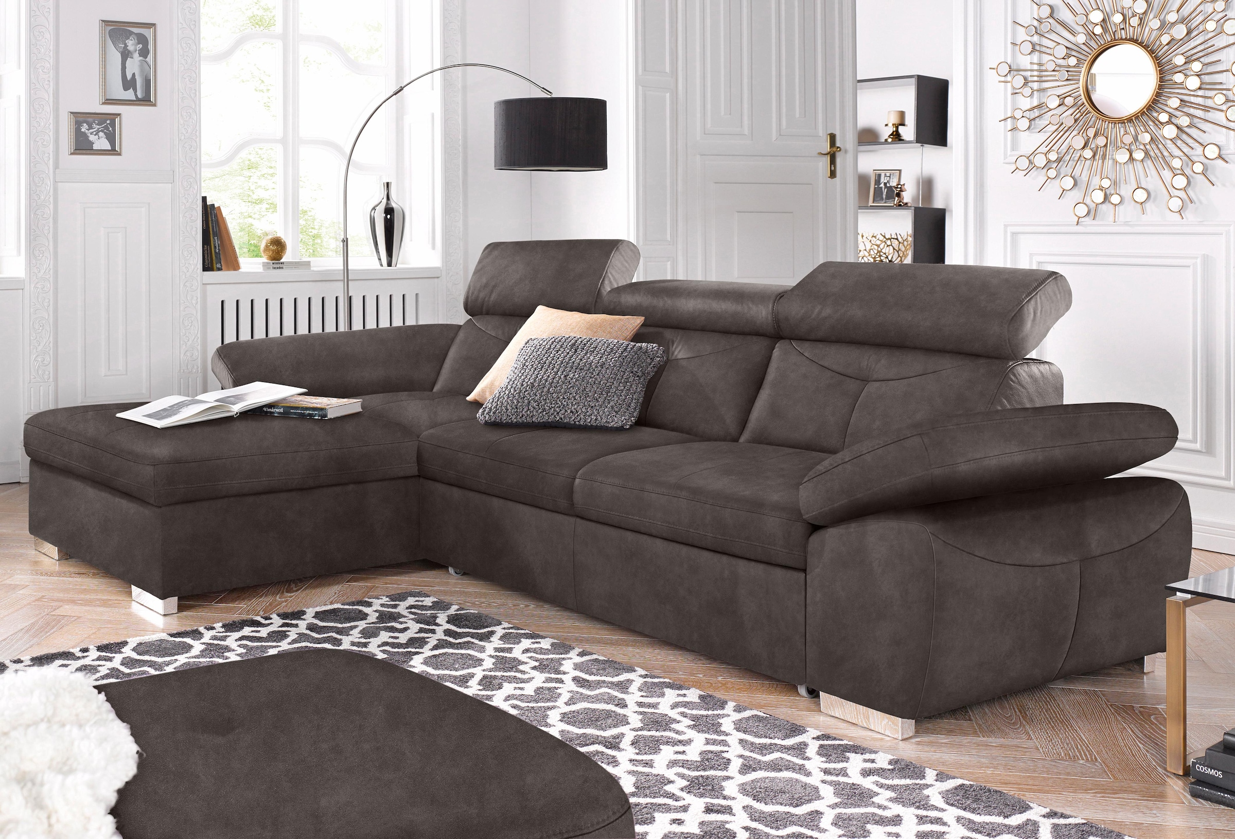 Image of exxpo - sofa fashion Ecksofa "Spring, super bequem, mit Armteil- und Kopfteilfunktion" mit Bettfunktion & Bettkasten, Luxus-Microfaser +Simply Clean