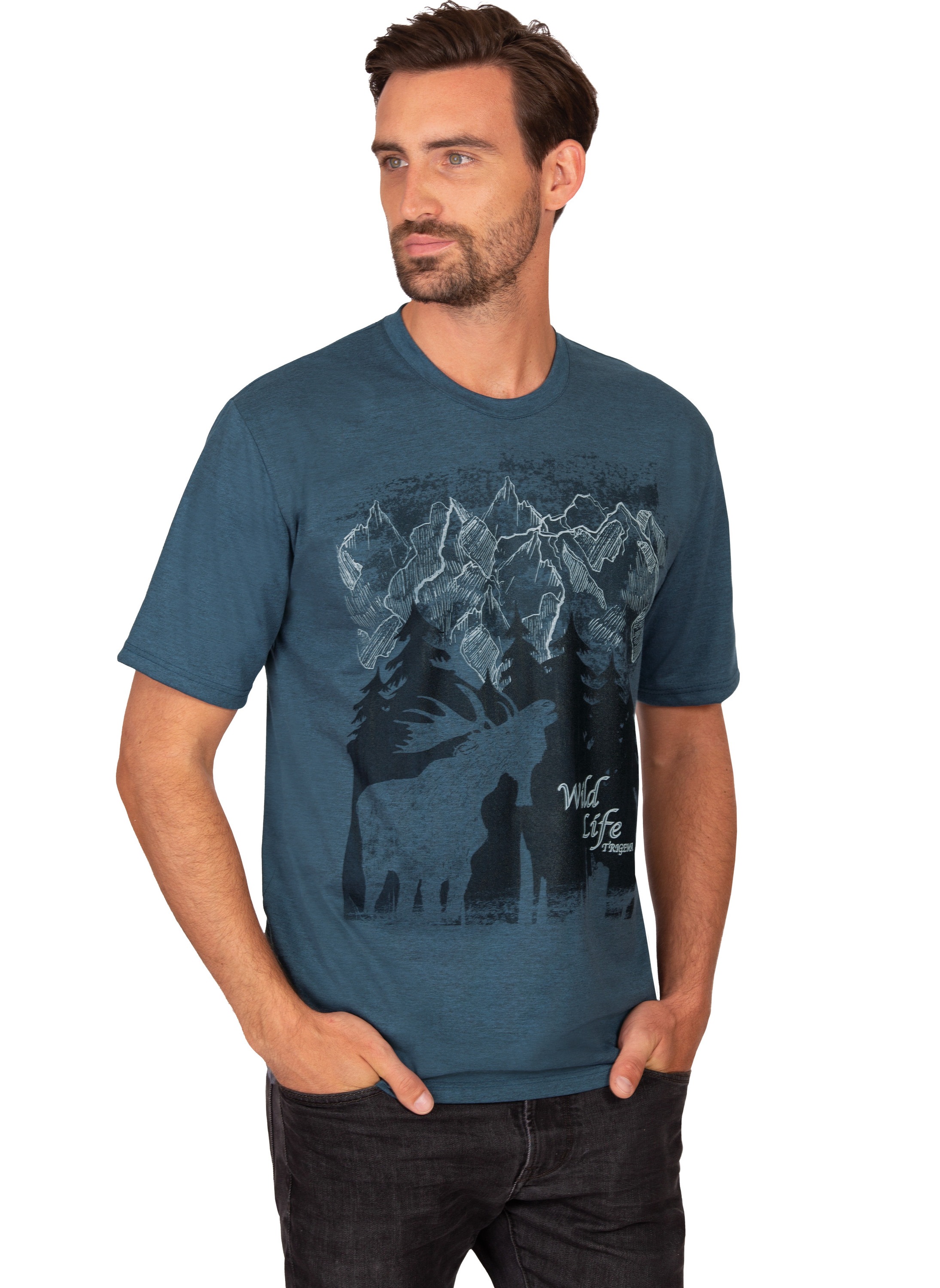 Image of Trigema Rundhalsshirt, mit Druckmotiv auf dem Vorderteil bei Ackermann Versand Schweiz