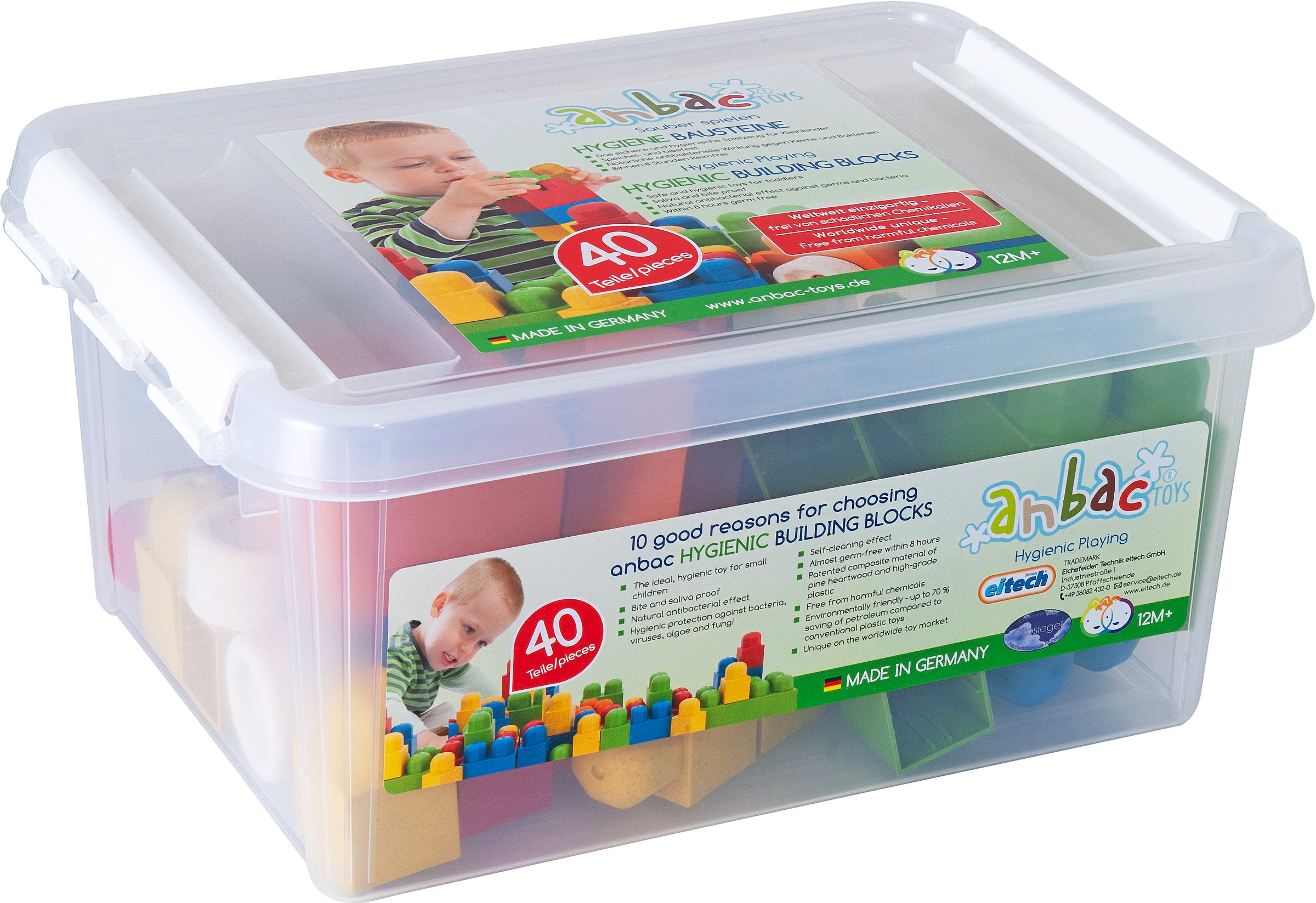 Image of anbac Spielbausteine »Bausteineset«, (40 St.), in praktischer Kunststoffbox; Made in Germany bei Ackermann Versand Schweiz