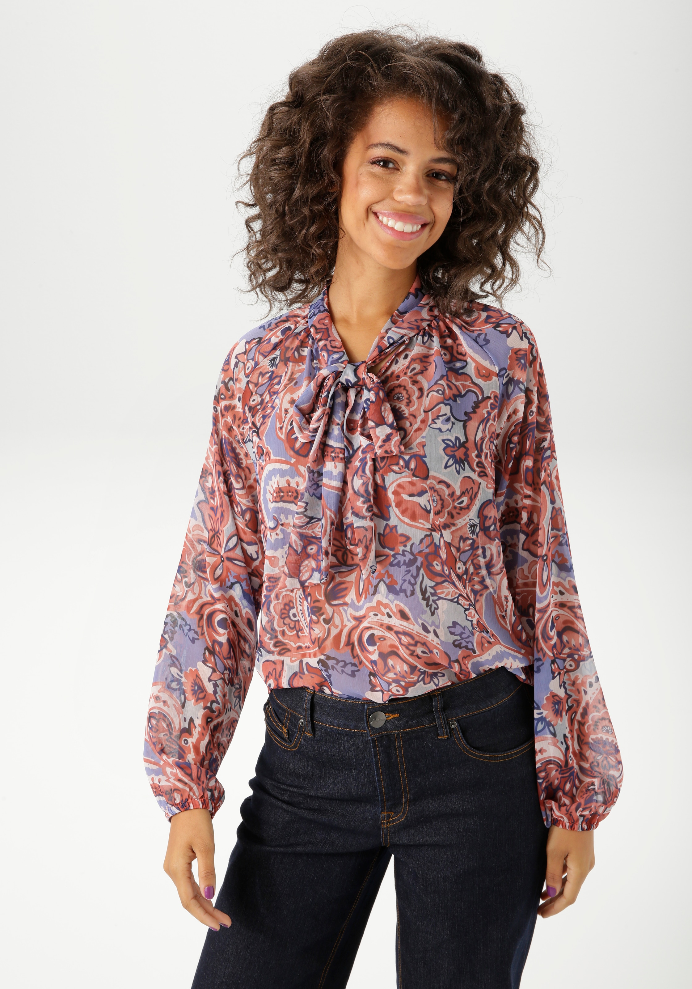 Image of Aniston CASUAL Schlupfbluse mit extravagantem, grossflächigen Paisley-Muster