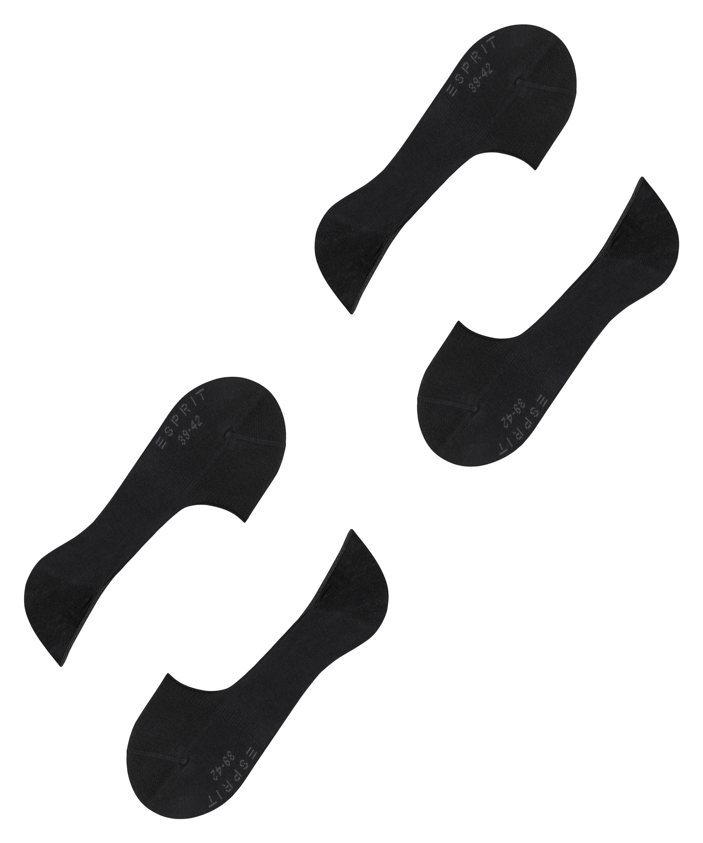 Esprit Chaussons »Basic Uni« 2 paires,  chaussettes invisibles, mélange coton, design sportif