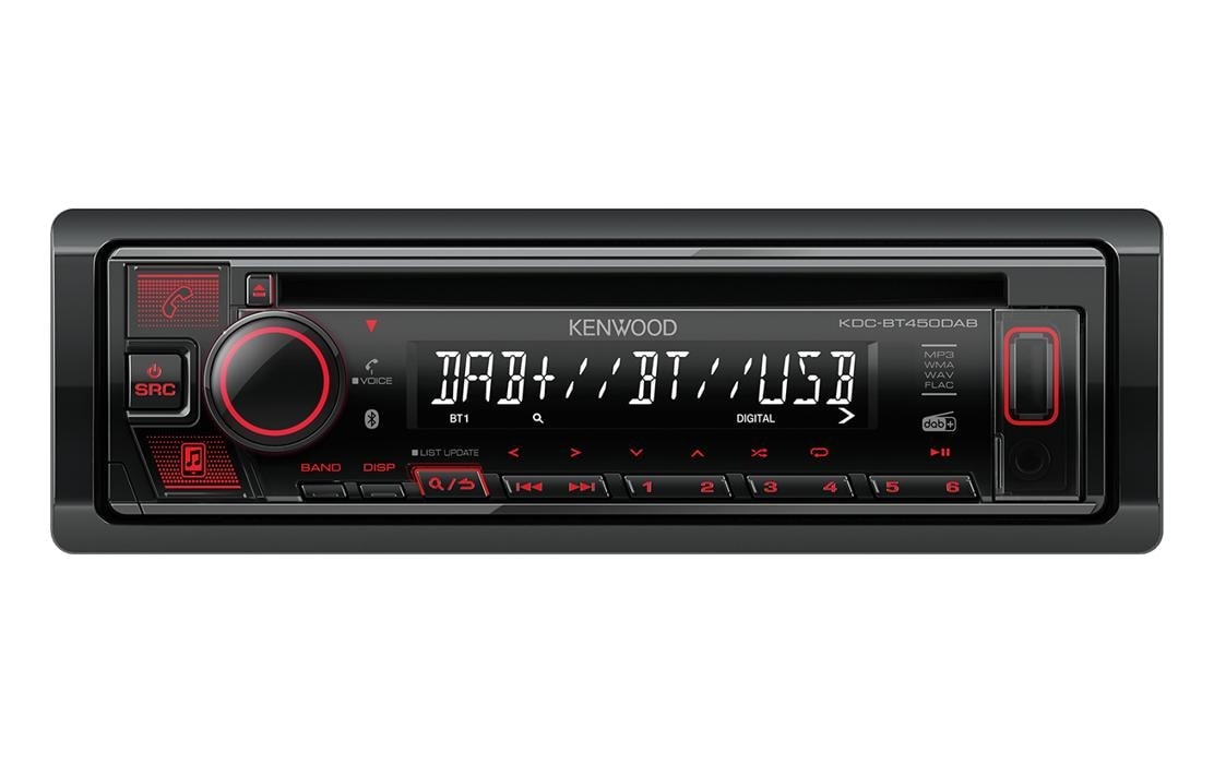 Kenwood Autoradio »KDC-BT450DAB 1 DIN«, (Bluetooth Digitalradio (DAB+)