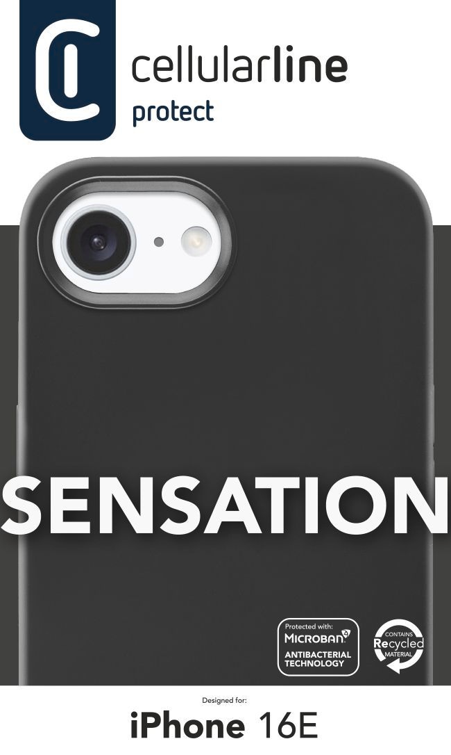 Cellularline Handyhülle »Sensation Case für Apple iPhone 16e«, Apple iPhone 16e, Backcover, Schutzhülle, Handyschutzhülle, Case, Schutzcase, stossfest