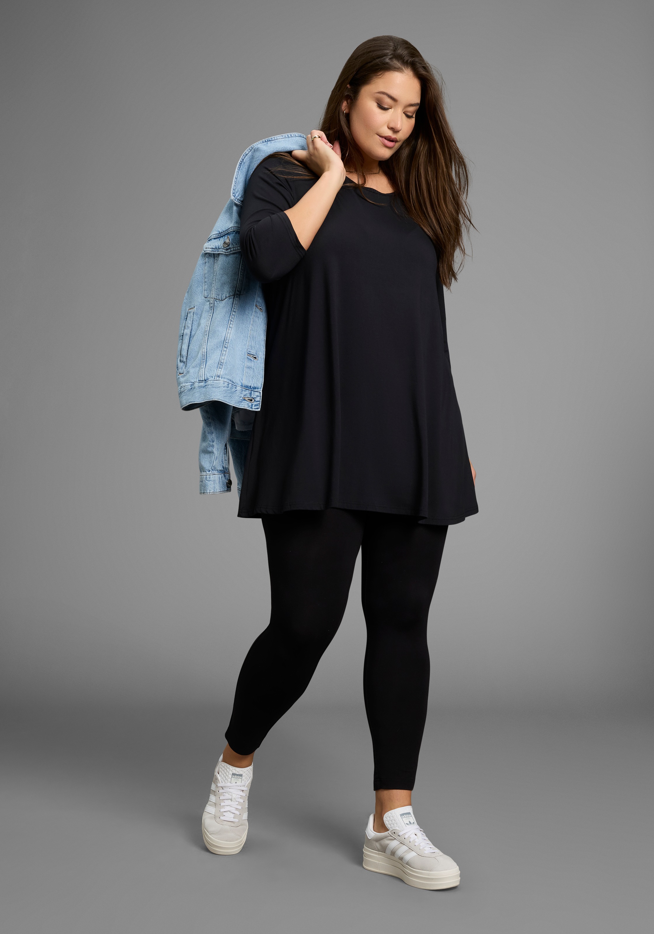 Laura Scott CURVE 3/4-Arm-Shirt, mit 3/4-Ärmeln – GROSSE GRÖSSEN