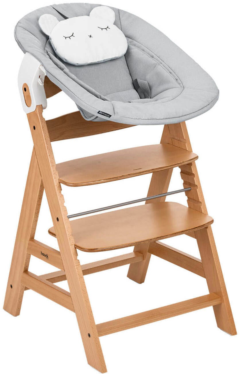 Image of Hauck Hochstuhl "Alpha Newborn Pre, Nature Grey" () mit Newborn Aufsatz