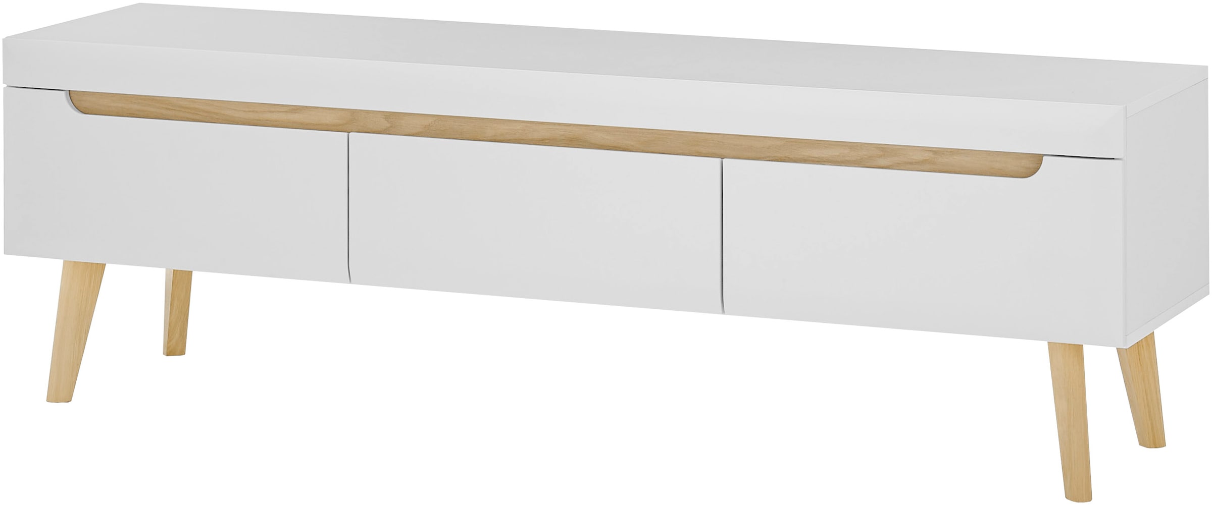INOSIGN Lowboard »Torge, TV-Unterschrank, TV-Kommode, Fernsehschrank, TV-Board«, (1 St.), abgeschrägte Füsse, drei Farben, Scandi Design, 160 cm breit