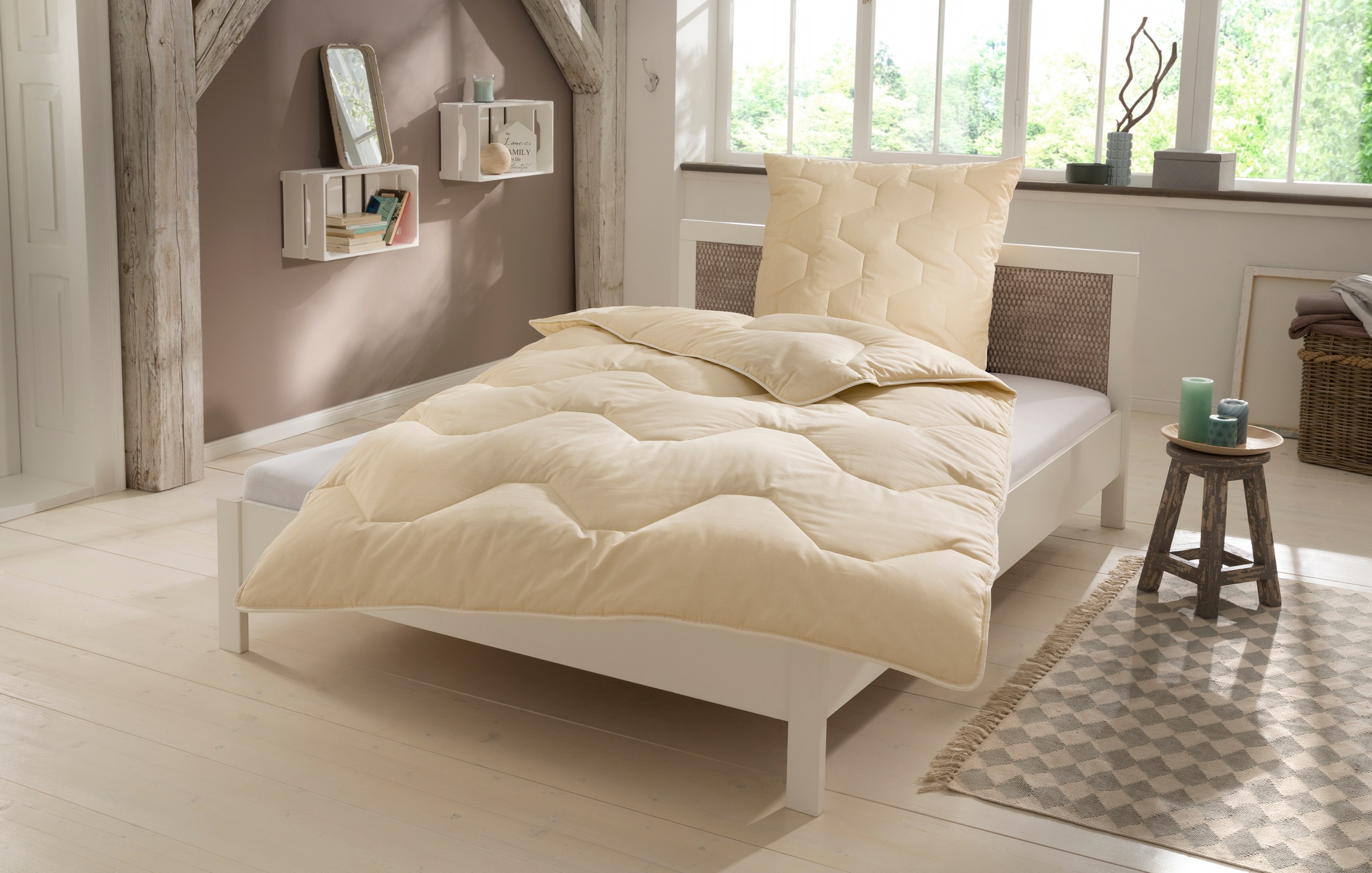Image of GOODproduct Naturfaserbettdecke "Baumwolle 60 C, Bettdecke 135x200 cm, 155x220 cm, 200x200 cm" normal Füllung 100% Baumwolle 1 Stk. tlg. Bettdecken, Sommer, Winter, 4 Jahreszeiten, Decke, Made in Germany