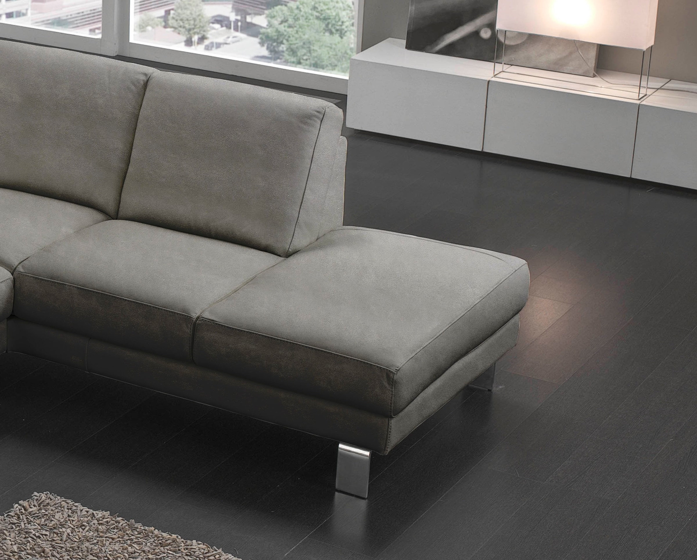 Egoitaliano Ecksofa »Shakira, Design und Sitzkomfort auf hohem Niveau, tolle Details« mit Ottomane, L-Form, elegante Metallfüsse