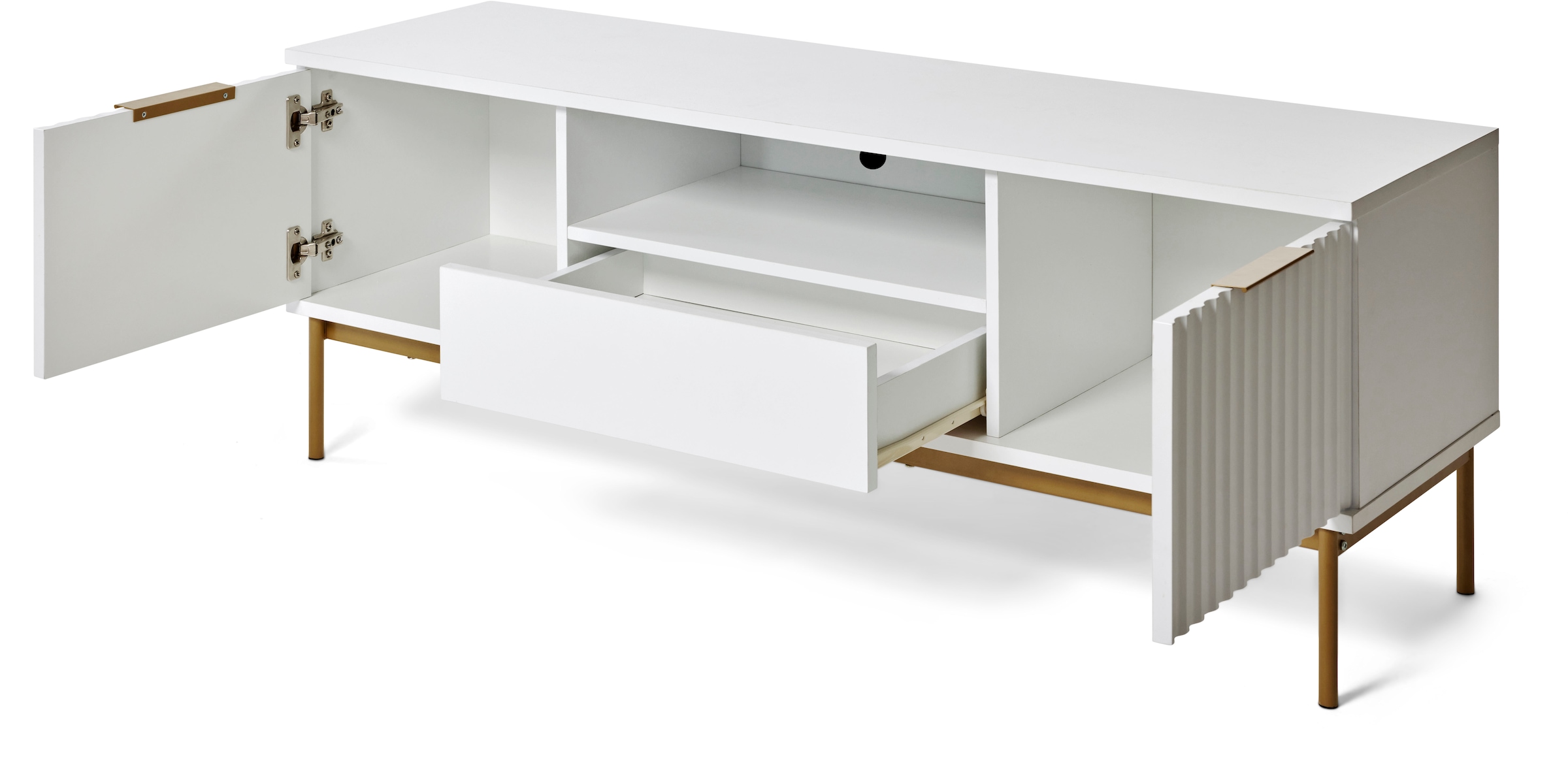 Jahnke TV-Board »CARVE TV 140« 1 Stk. tlg. Edle Gold-Applikationen, Fronten in Wellendesign, 140 cm