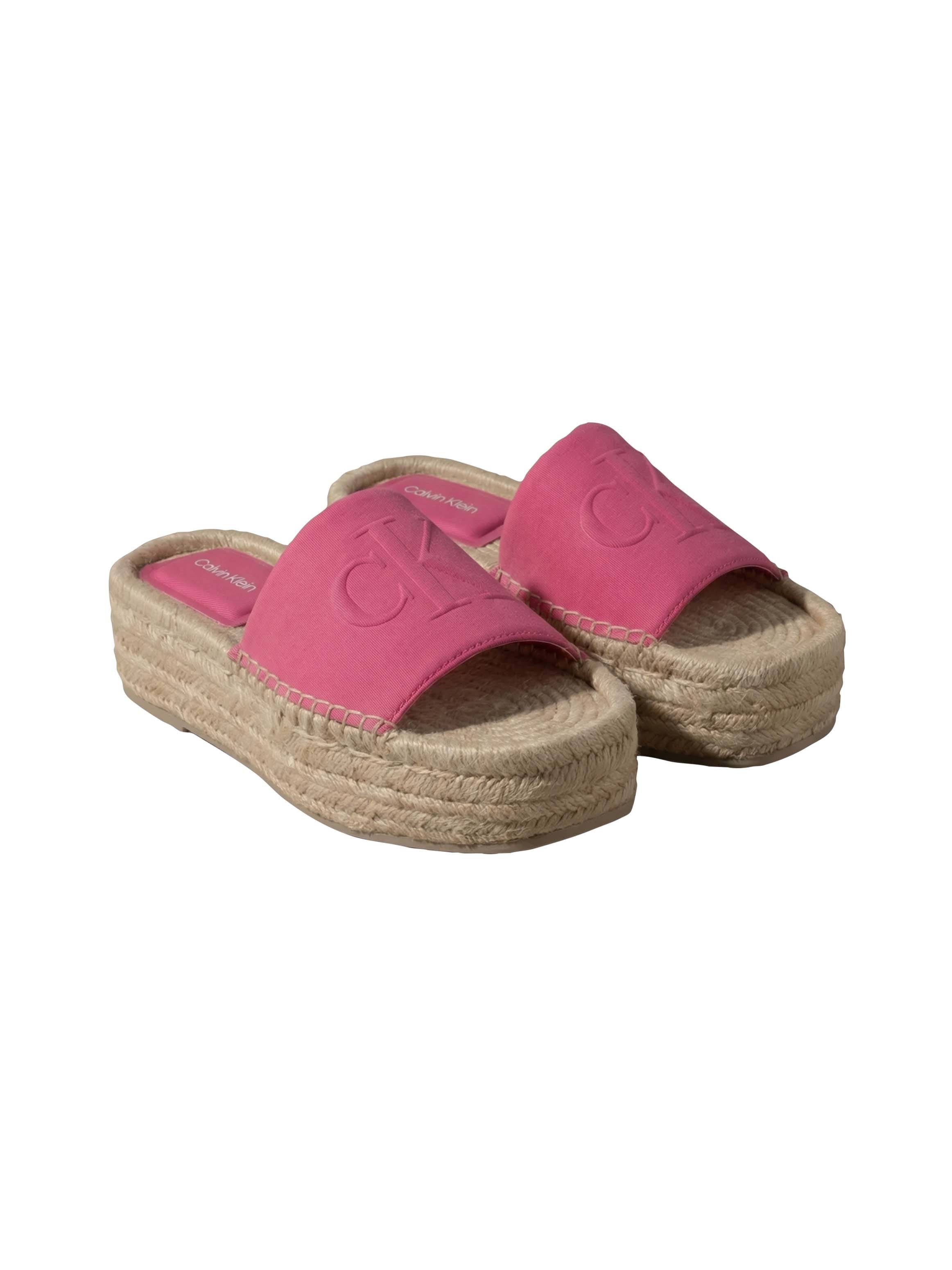 Image of Calvin Klein Pantolette "FLATF ESPA NEOP MG" Sommerschuh, Strandschuh mit Plateau, schmale Form