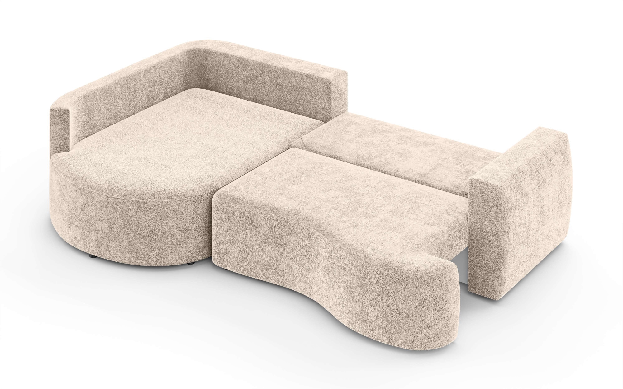 INOSIGN Ecksofa »Kahekili, Schlafsofa mit Bettkasten, Masse B/T/H: 255/181/90/ cm«, L-Form mit Wellenunterfederung, 7 Rückenkissen und 2 Zierkissen