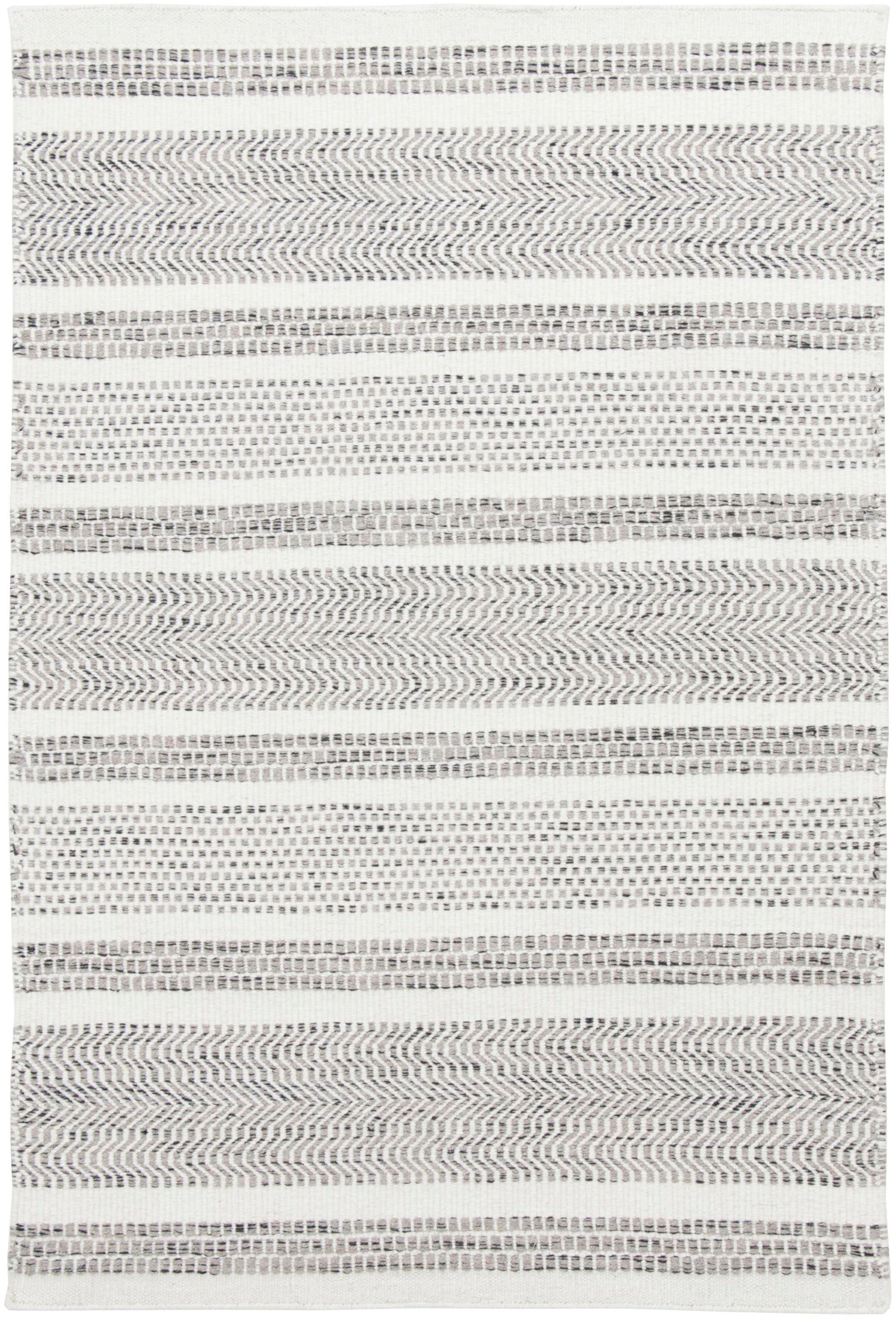 THEKO Wollteppich »TRONDHEIM 05«, rechteckig, 10 mm Höhe, Flachgewebe, gestreift, reine Wolle, handgewebt, Wohnzimmer