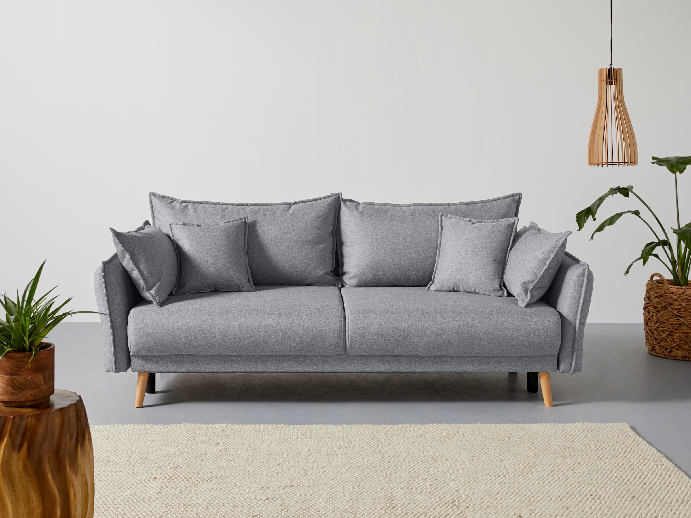 Image of Home affaire Schlafsofa "Granbo, B: 228 cm, Liegel. 145x192 cm" Bettfunktion, Bettkasten, Taschen & 4 Zierkissen, Federkern