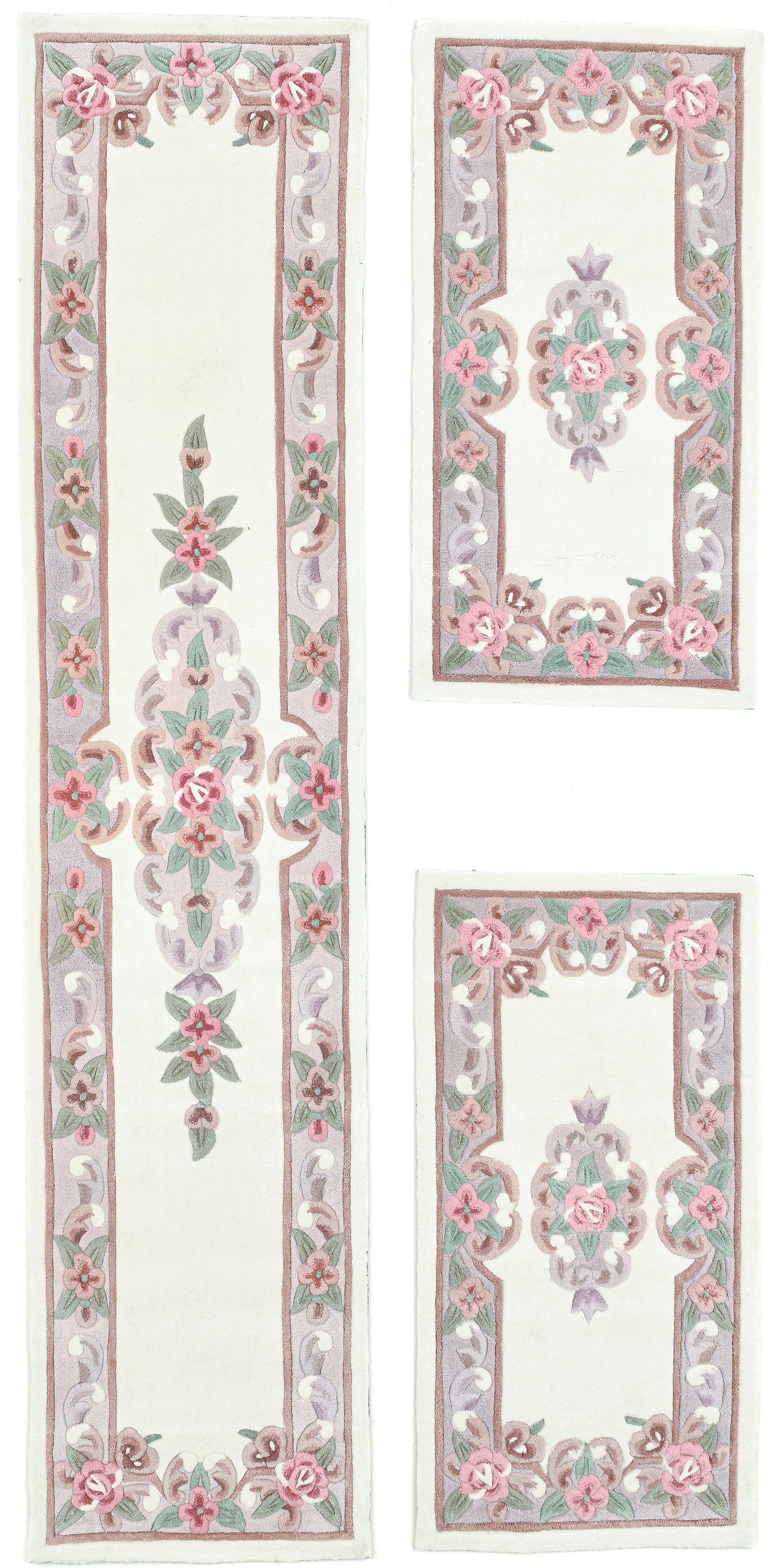THEKO Bettumrandung »Ming«, (3 tlg.), Bettvorleger, Läufer-Set, hochwertiges Acrylgarn, florales Design