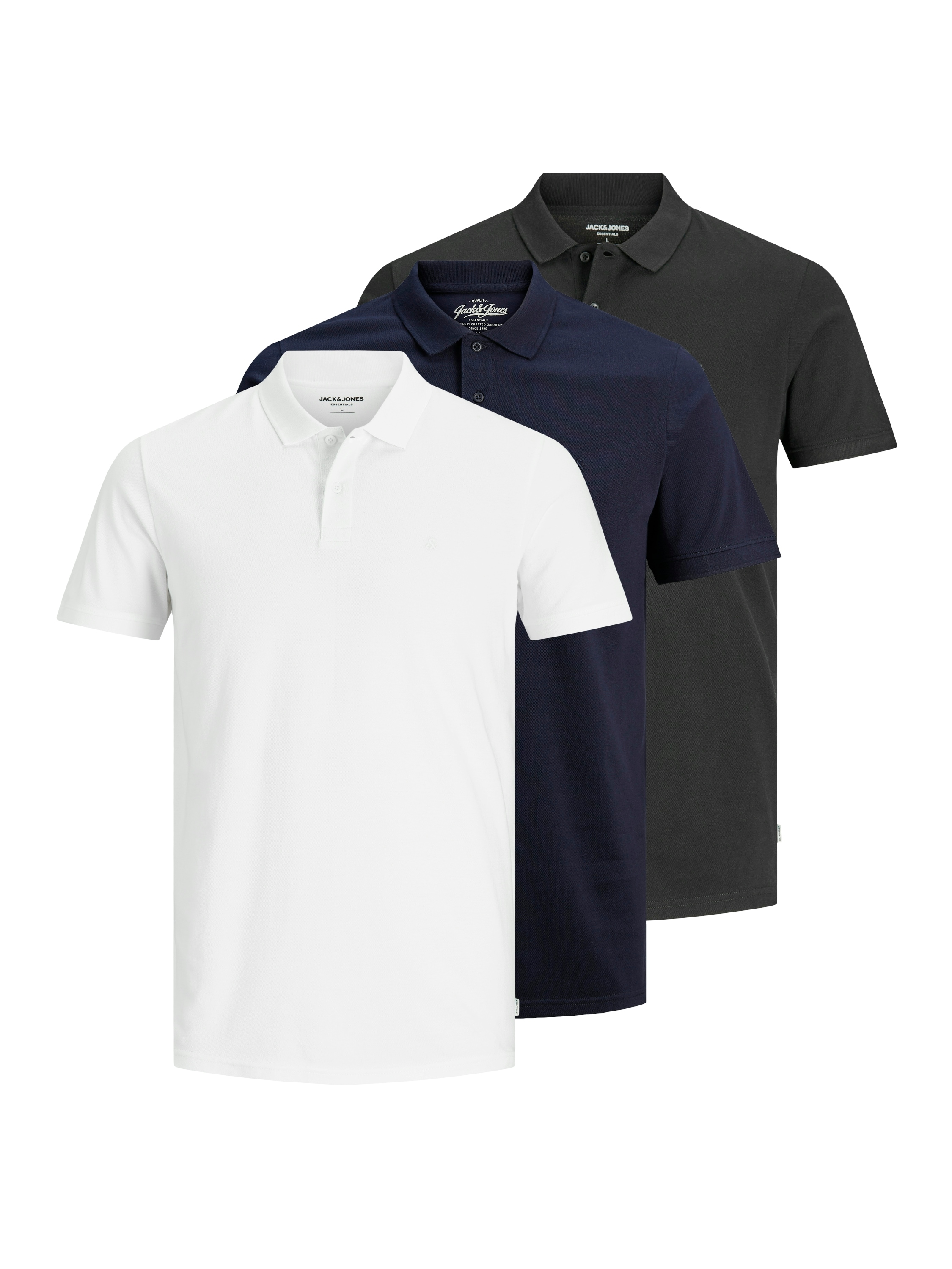 Image of Jack & Jones Poloshirt "JJEBASIC POLO SS 3PK MP NOOS" Packung, 3 Stk. Baumwolle, slim fit