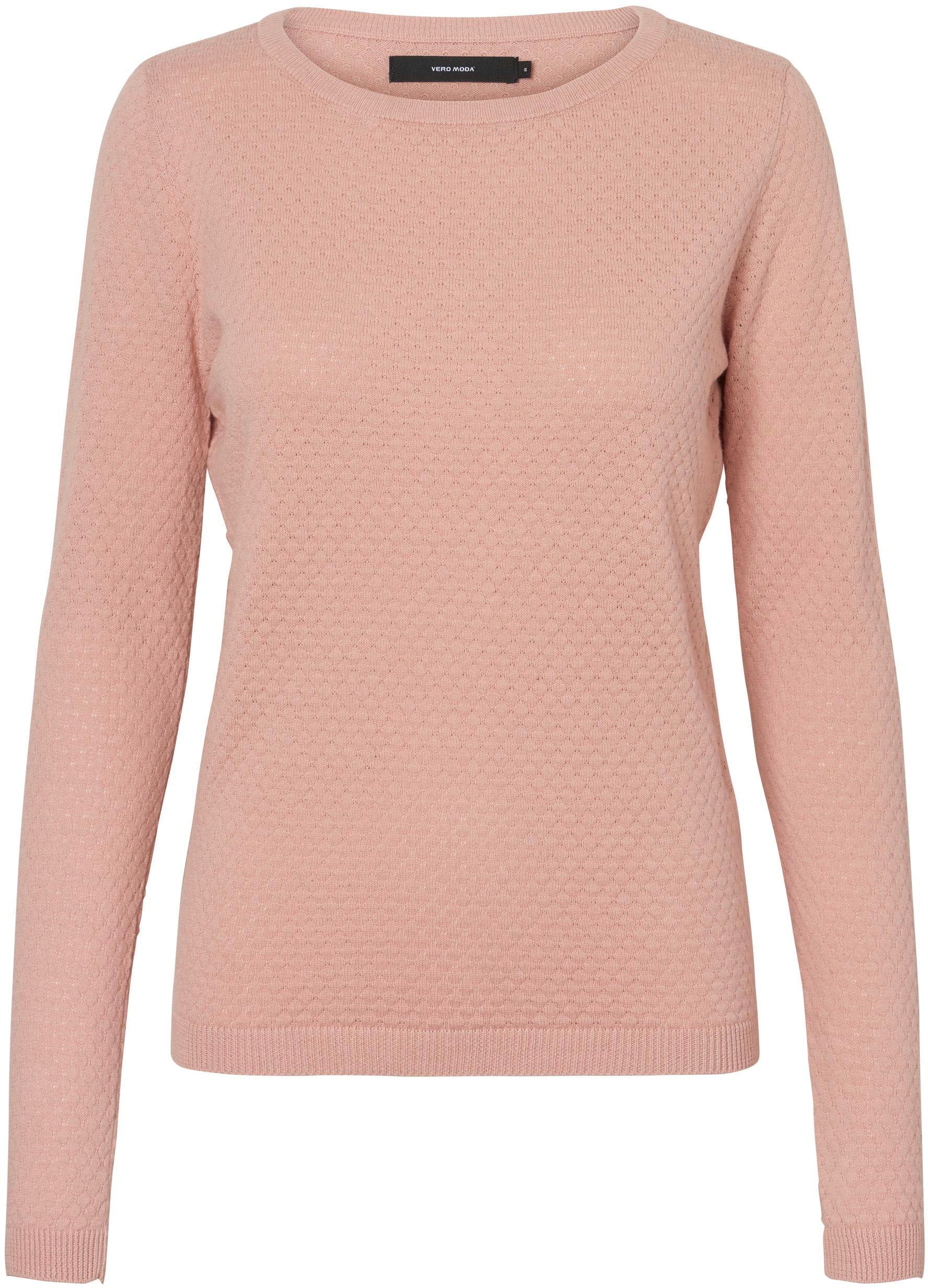 Rundhalspullover »VMCARE STRUCTURE LS O-NECK BLOUSE«, aus Bio-Baumwolle